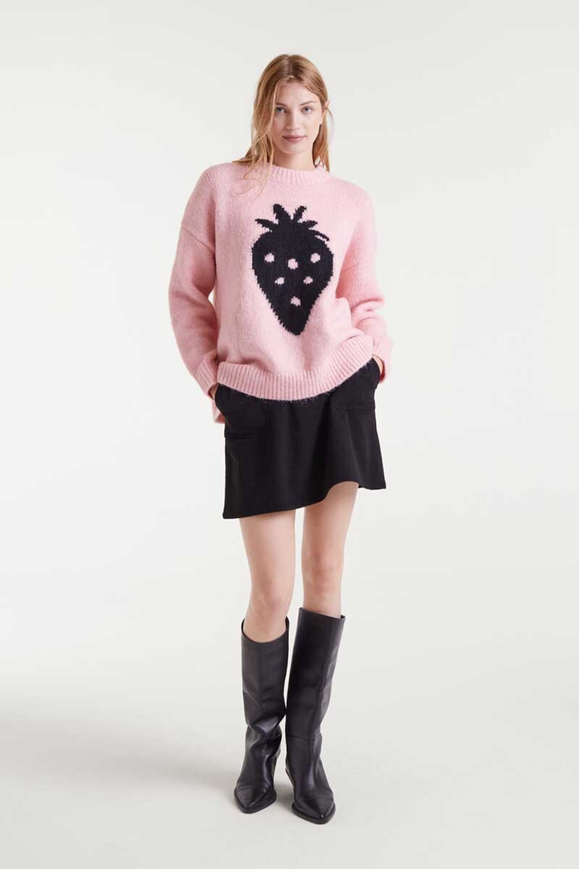 Falda corta de pana negra compañía fantástica - 5