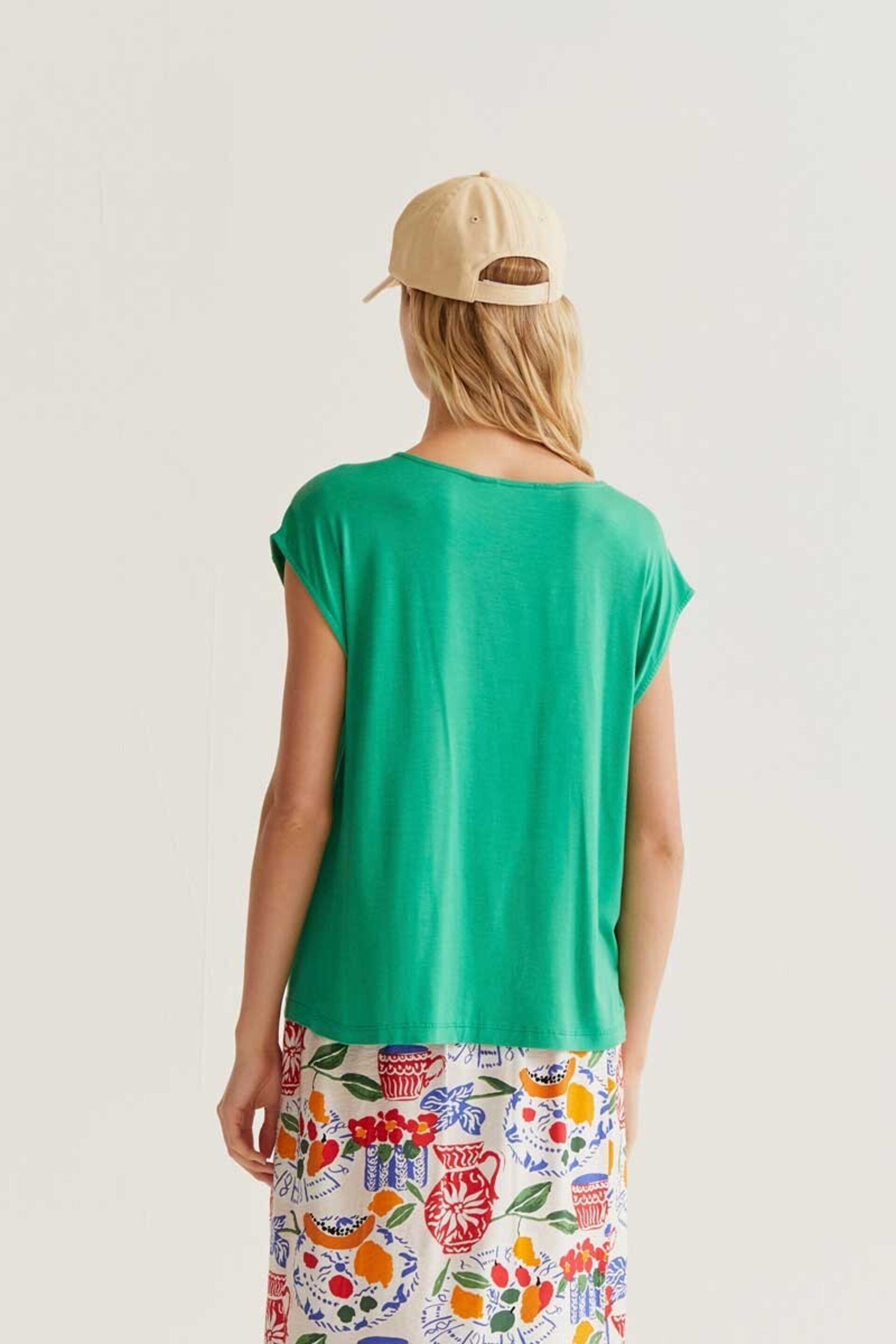 Camiseta verde manga sisa compañía fantástica - 5