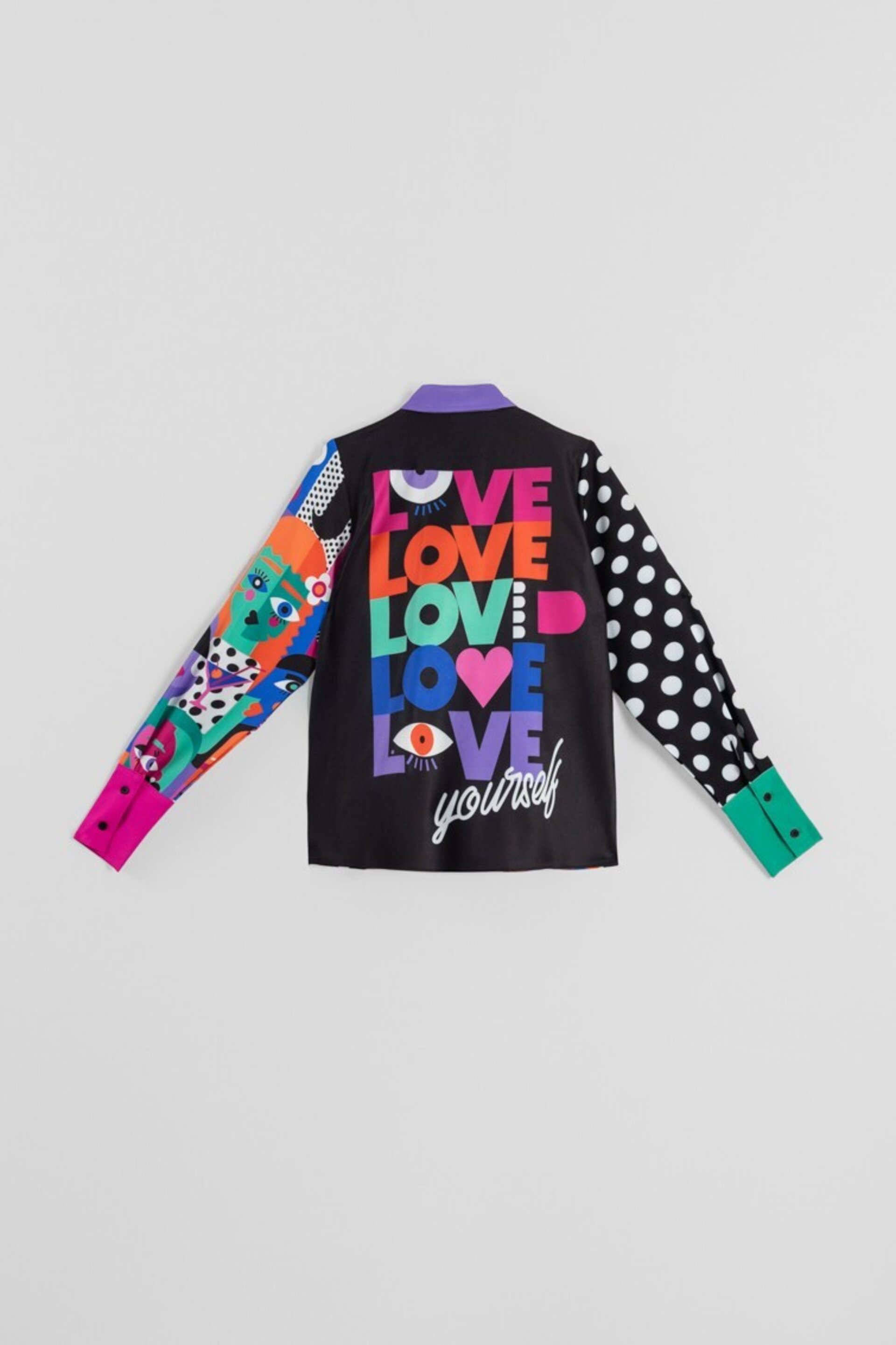 Camisa combinada de estampado geométrico caras Picasso de Lolina - 8