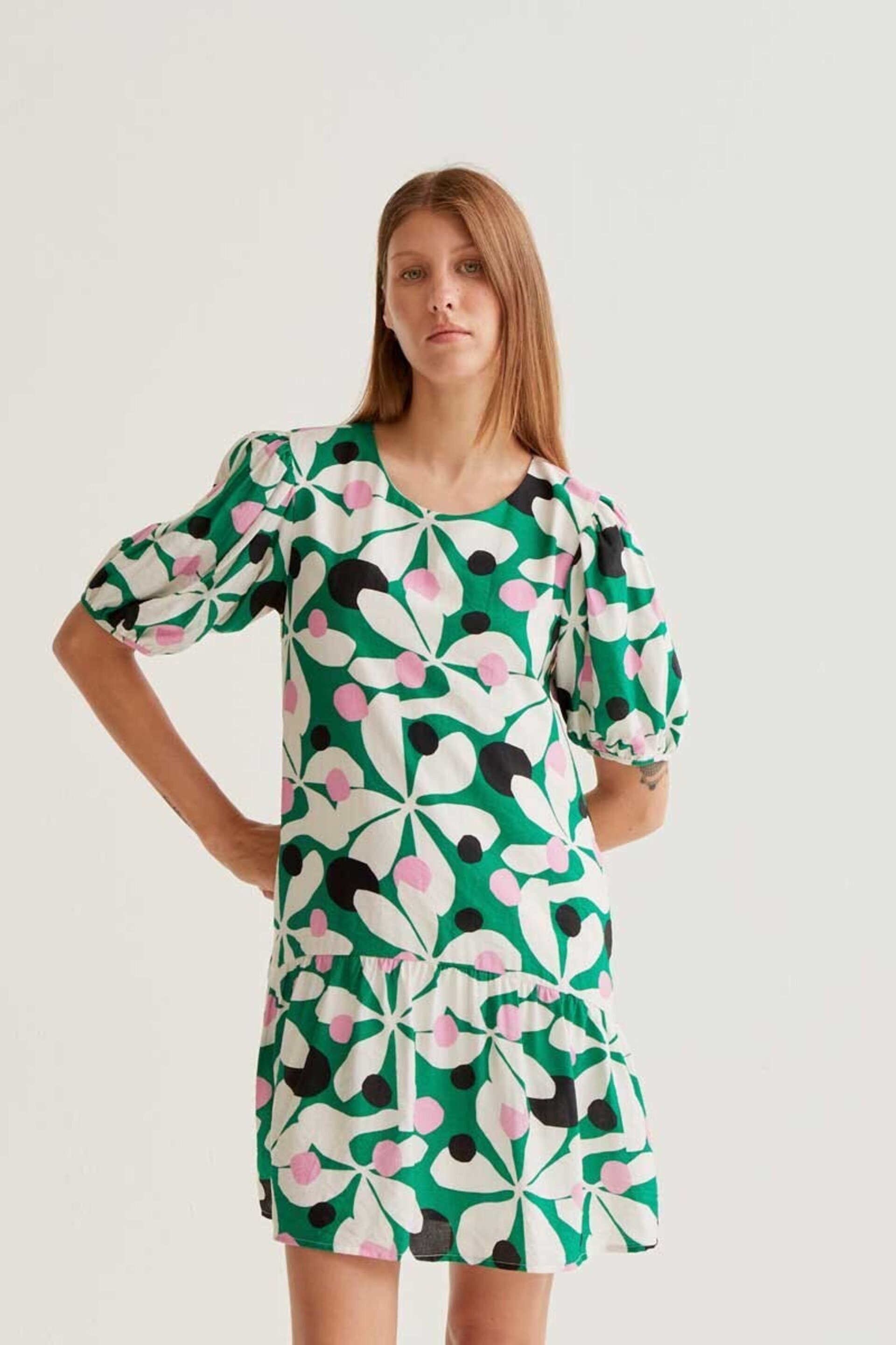 Vestido corto con estampado Hosta compañía fantástica - 3