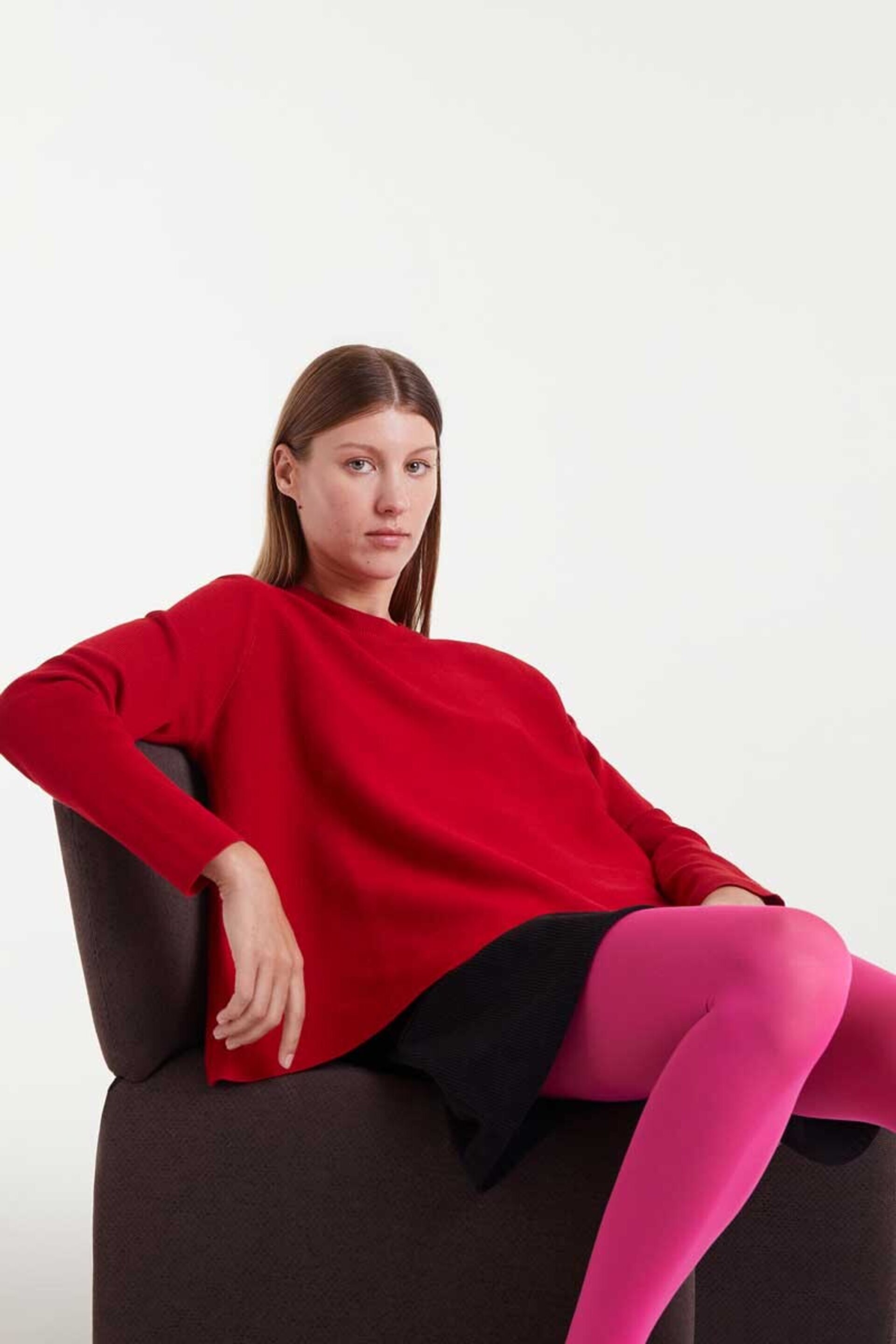 Jersey de punto rojo evasé marca compañía fantástica - 3