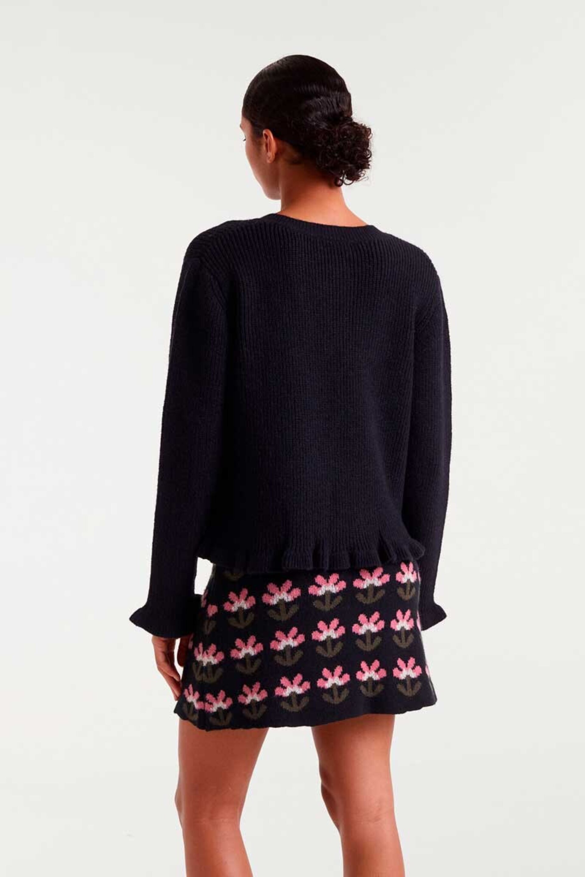 Cardigan punto negro con detalle de corazones compañía fantástica - 5