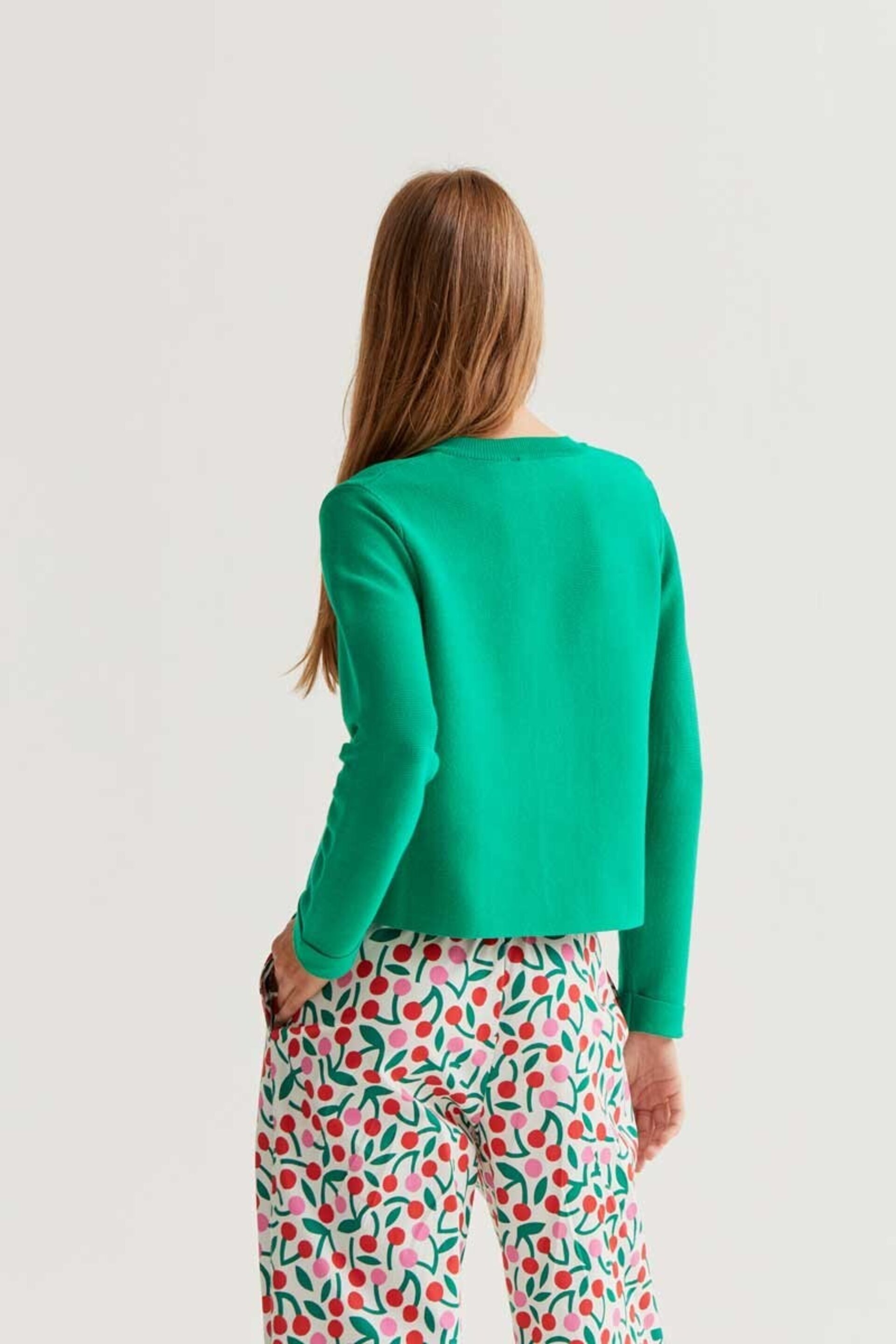 Cardigan punto verde con botones grandes compañía fantástica - 5