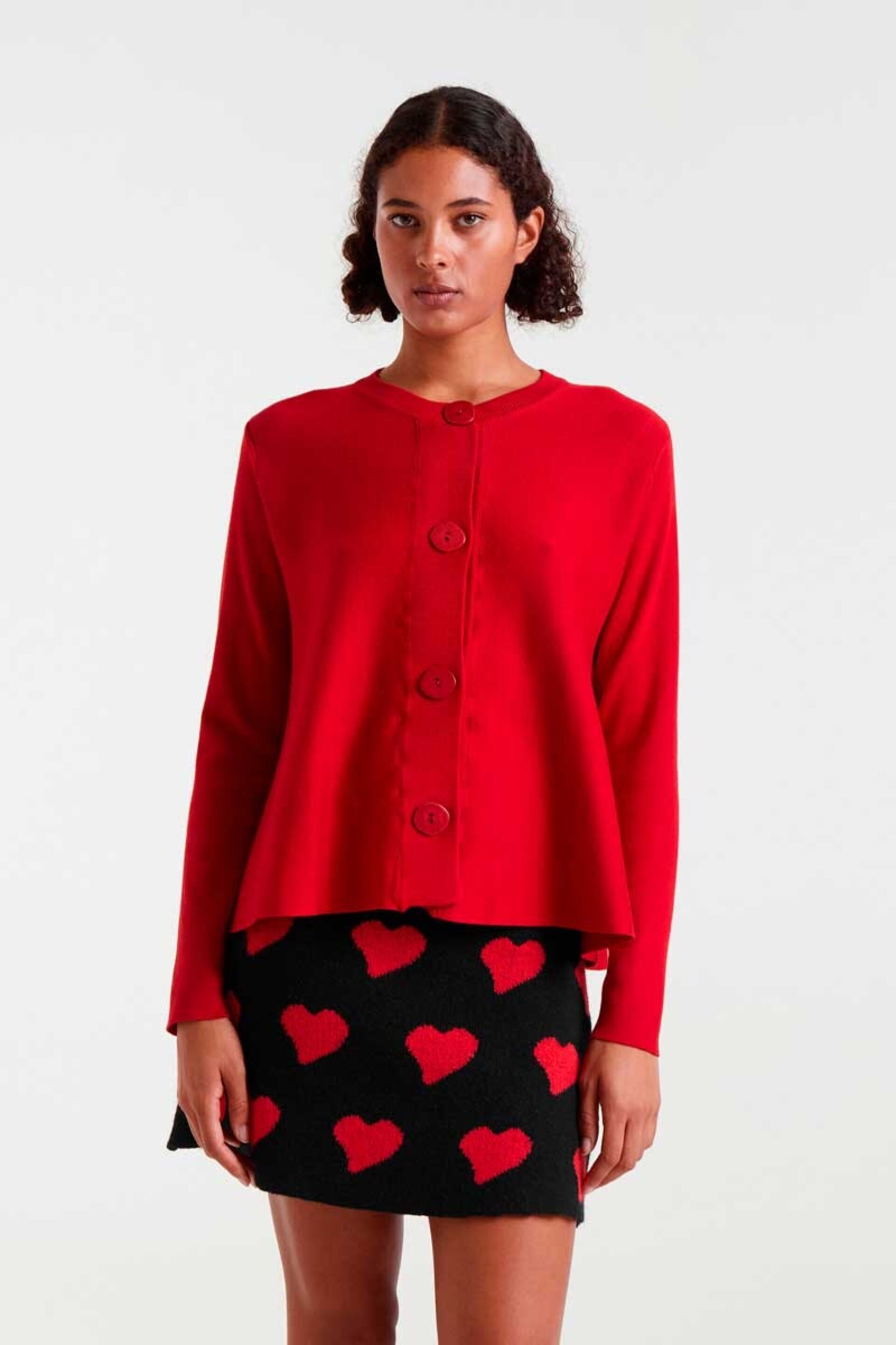 Cardigan de punto de base rojo compañía fantástica - 4