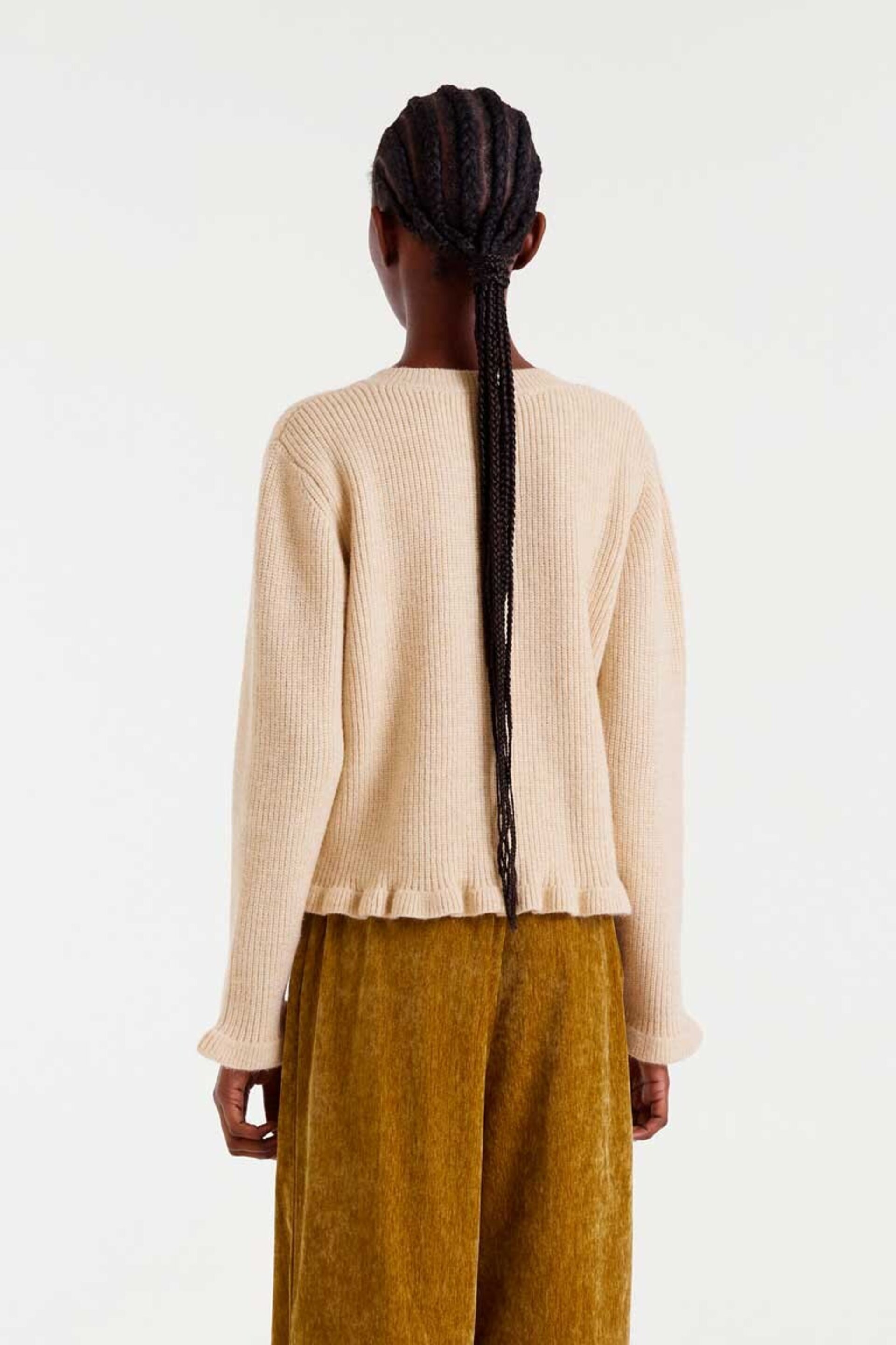 Cardigan punto beige con detalle de corazones compañía fantástica - 5