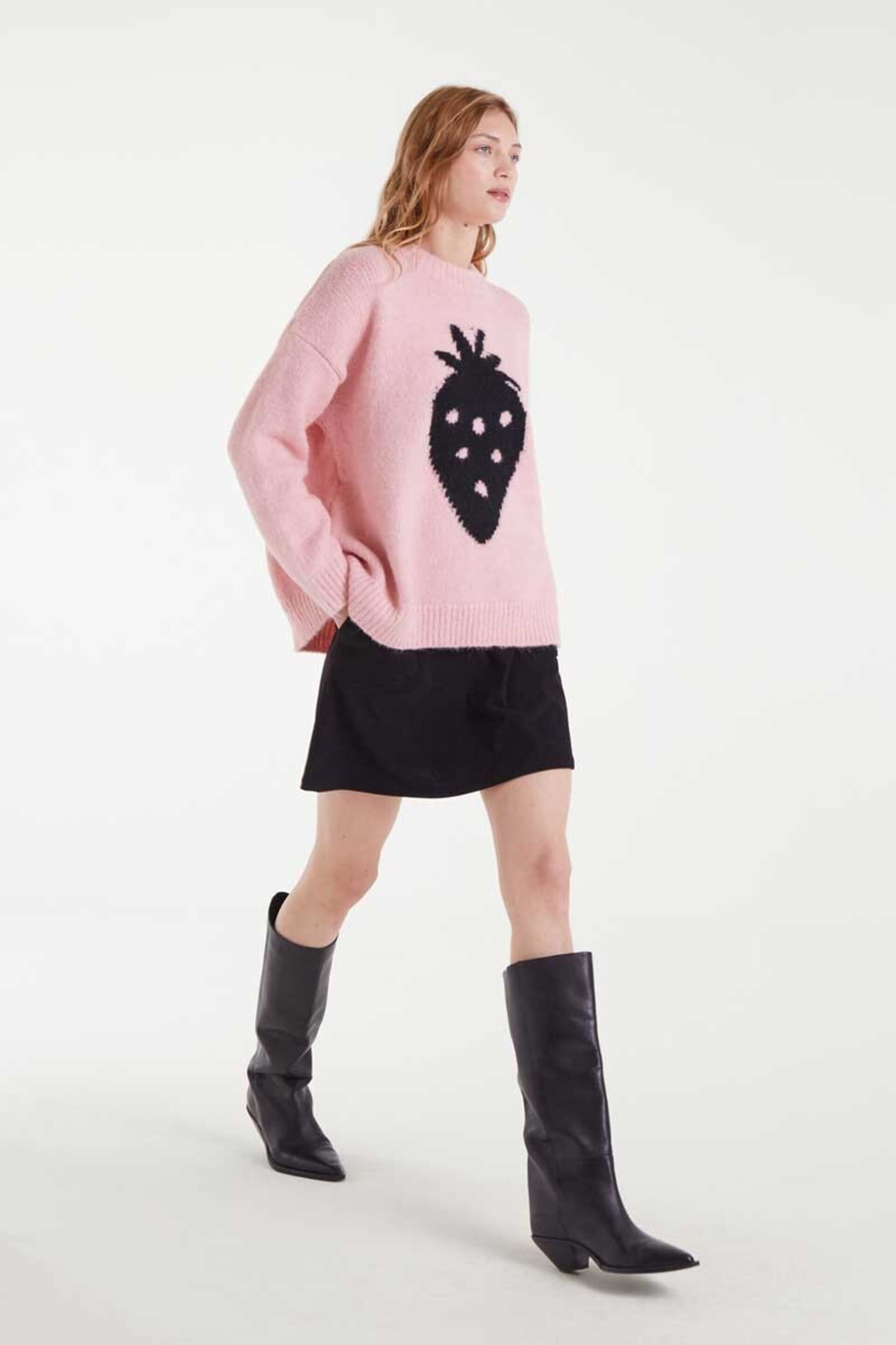 Falda corta de pana negra compañía fantástica - 3