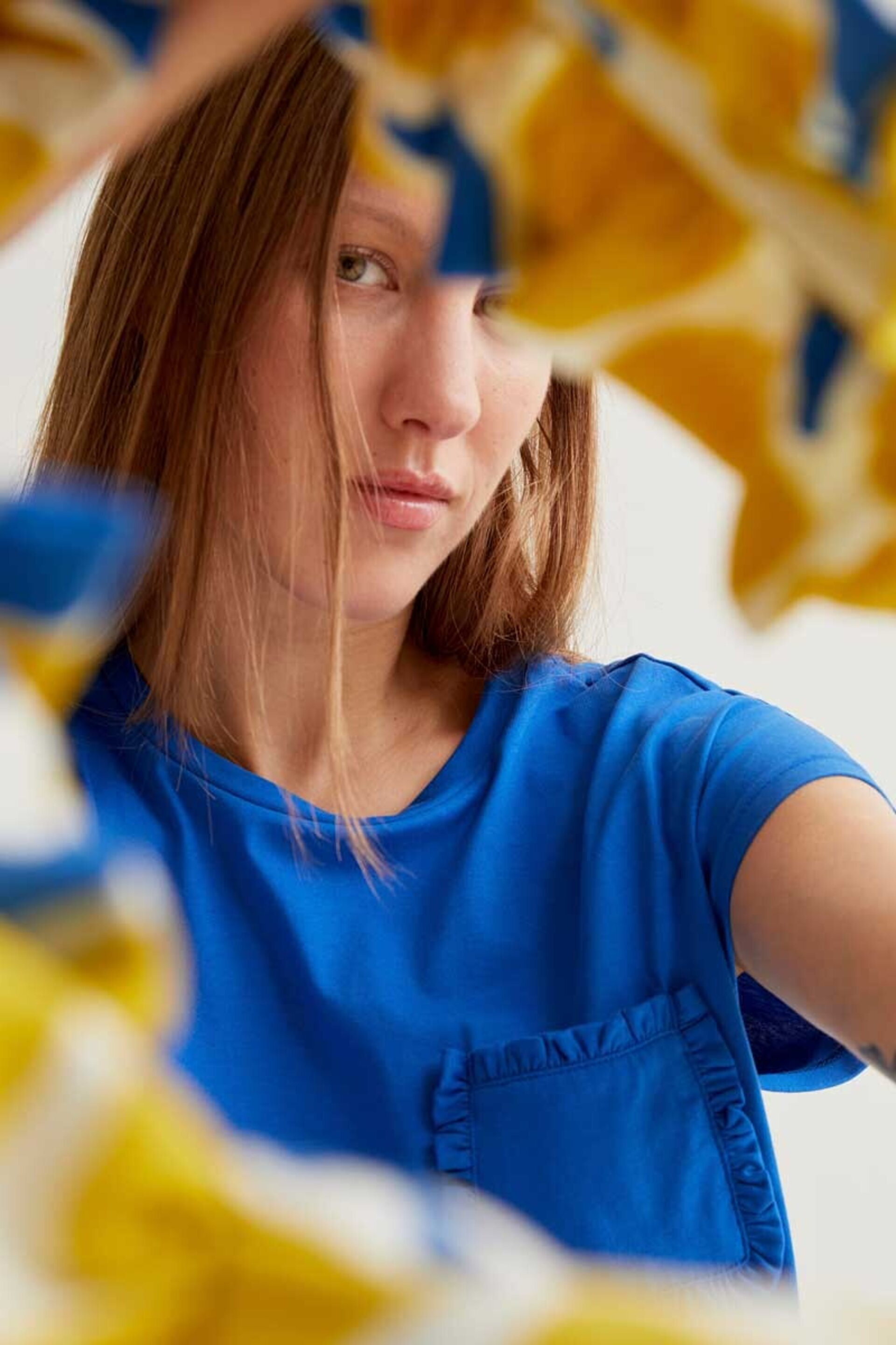 Camiseta básica 100% algodón azul compañía fantástica - 4