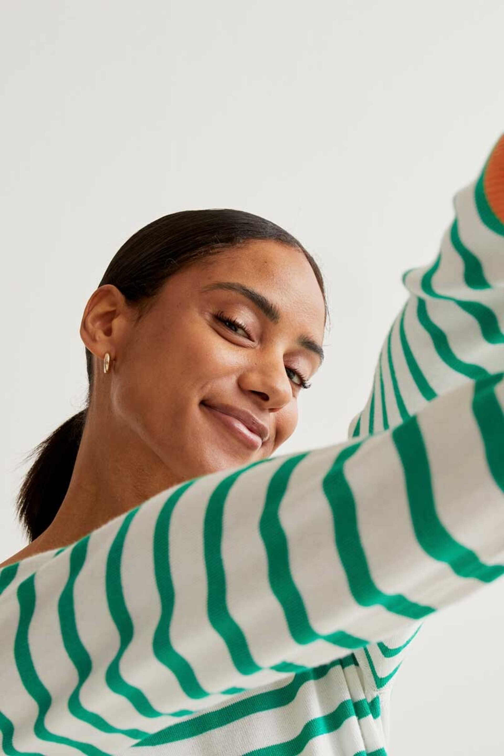 Jersey de punto con estampado de rayas blanco y verde compañía fantástica - 4