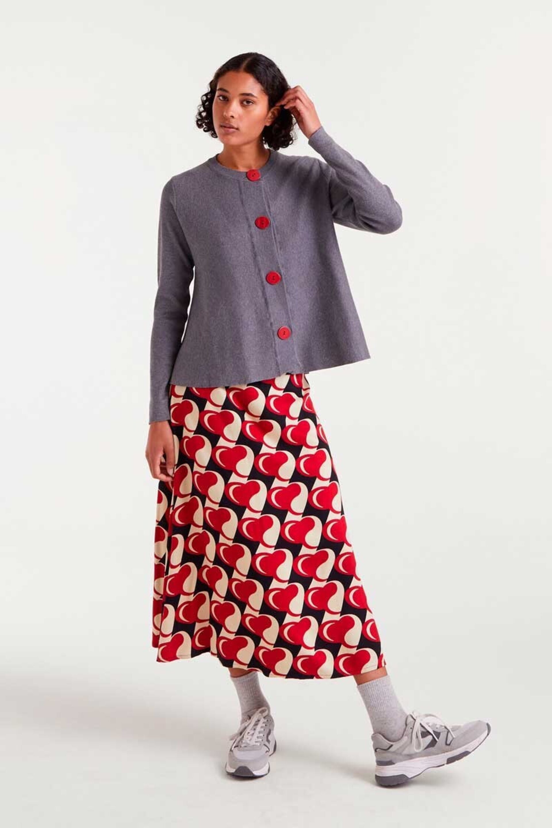 Cardigan de punto evasé gris compañía fantástica - 4