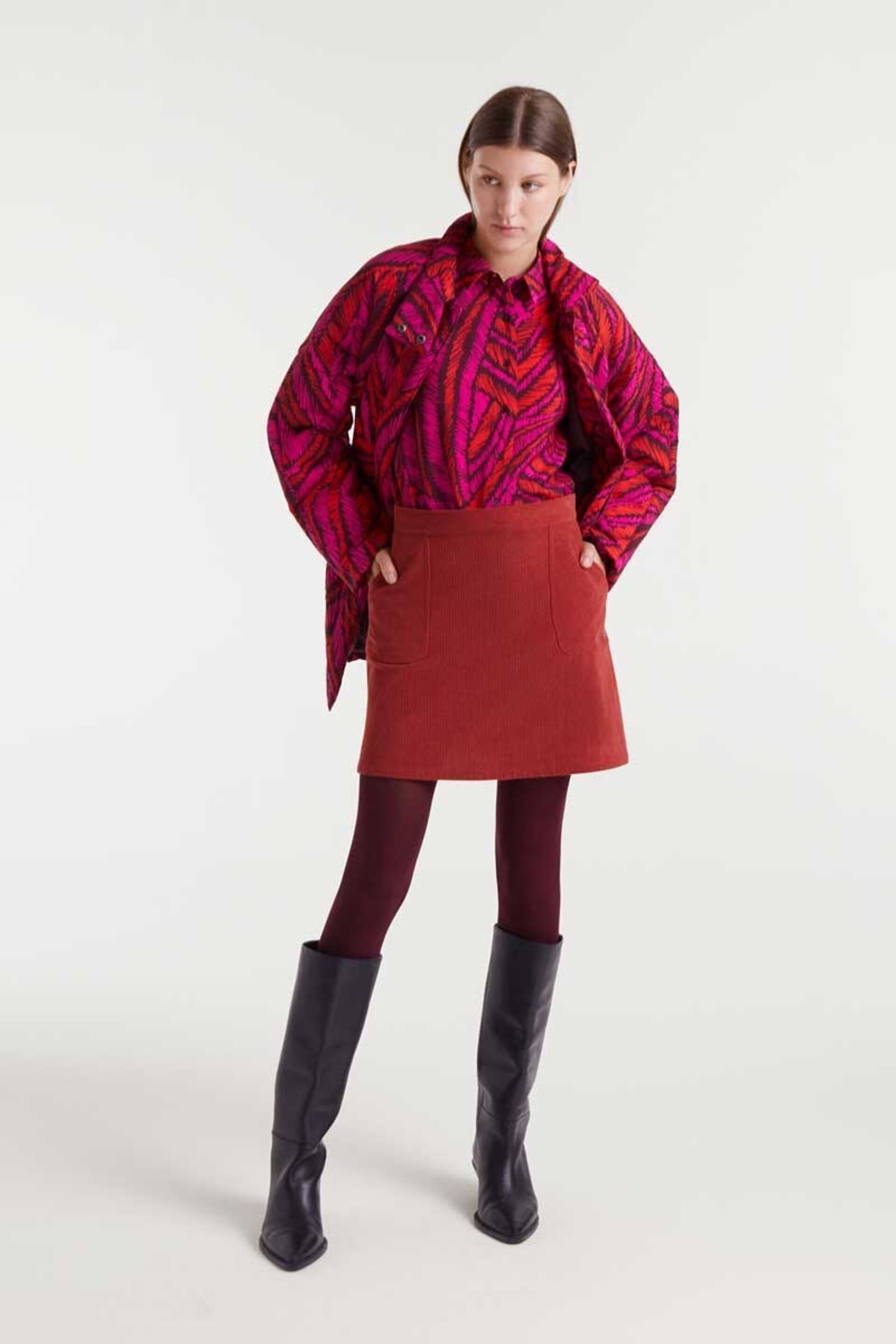 Camisa crepe ligero con estampado fedora compañía fantástica - 1