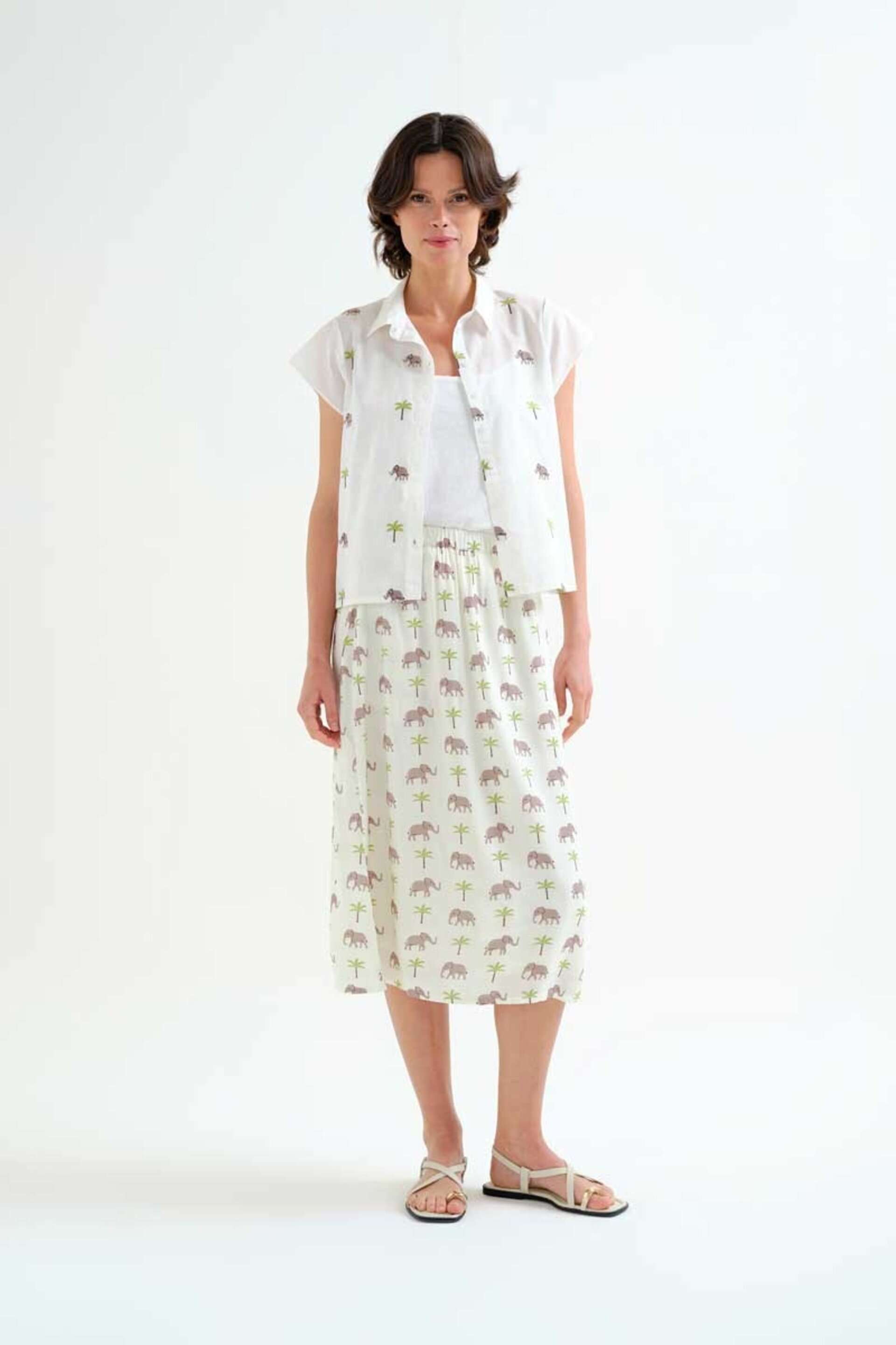 Camisa con estampado elefante y palmera compañía fantástica - 4