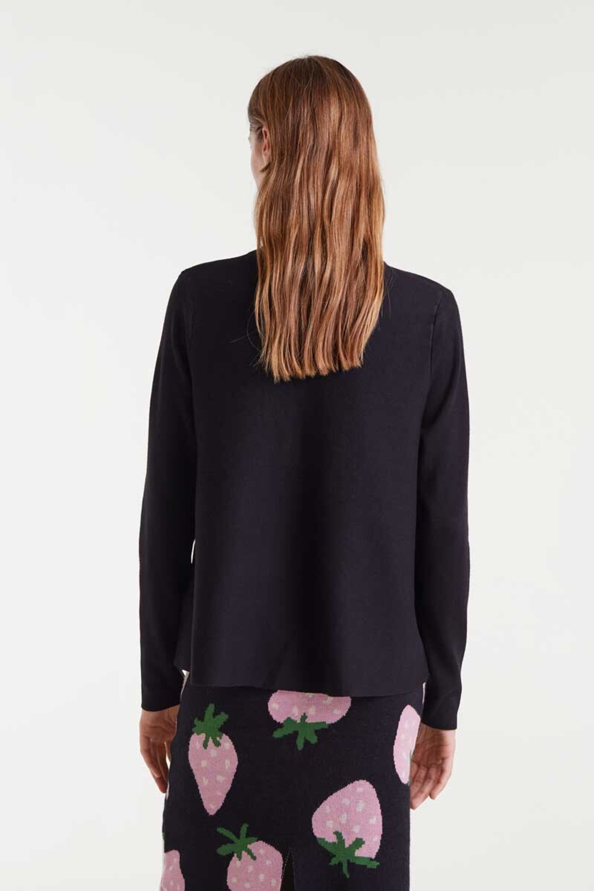 Cardigan de punto negro en forma de A compañía fantástica - 4