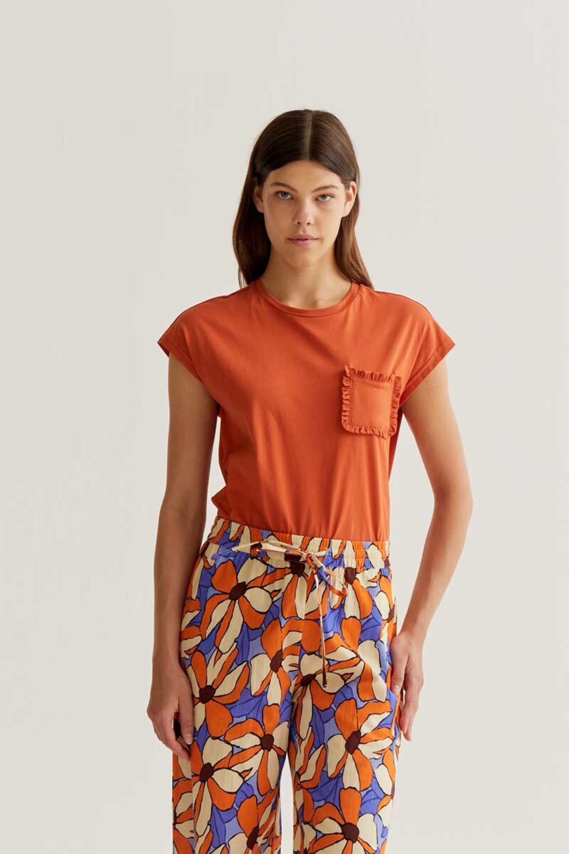 Camiseta básica 100% algodón naranja compañía fantástica - 1