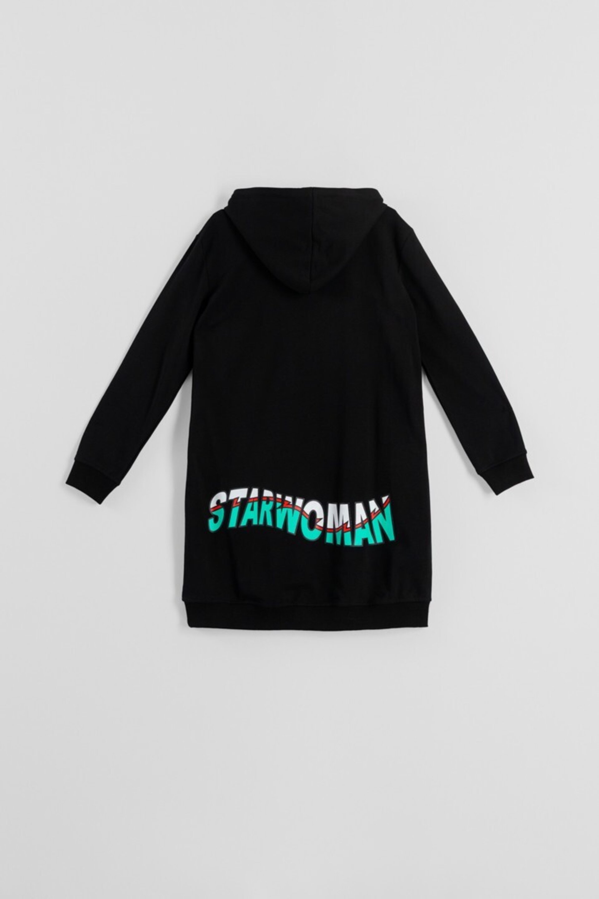 Vestido sudadera negro con estampado de Bowie con rayo y ojo de Lolina - 10