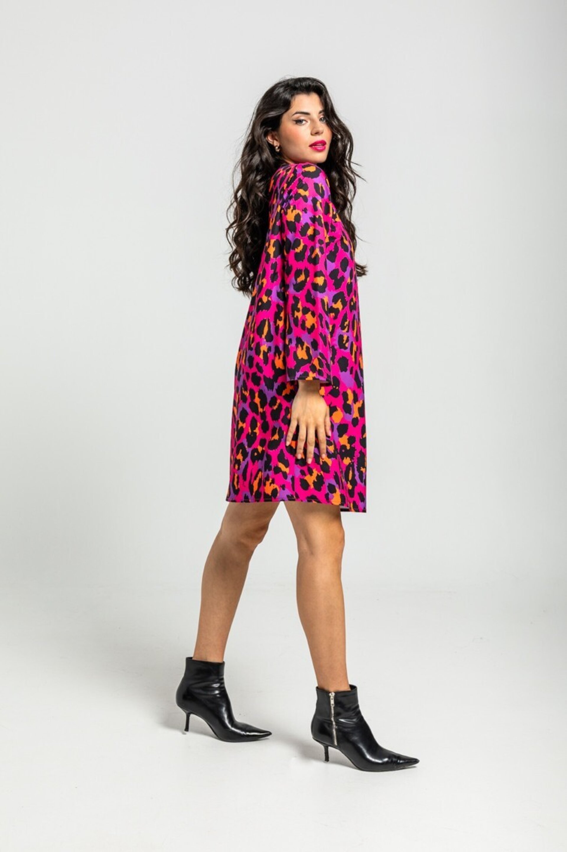 Vestido estampado animal fucsia I'm Felina de la marca Lolina - 2