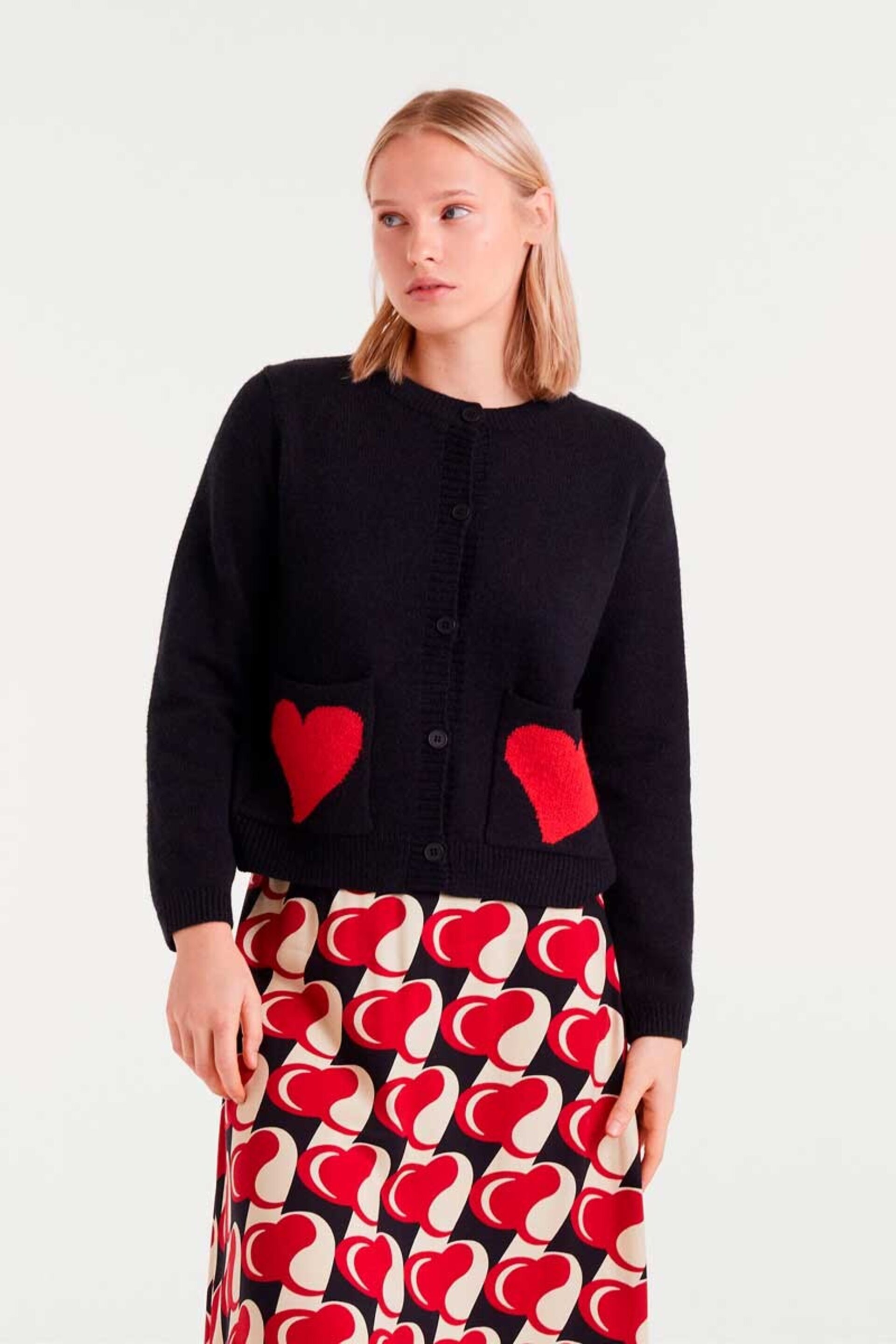 Cardigan con estampado heart attack small compañía fantástica - 1