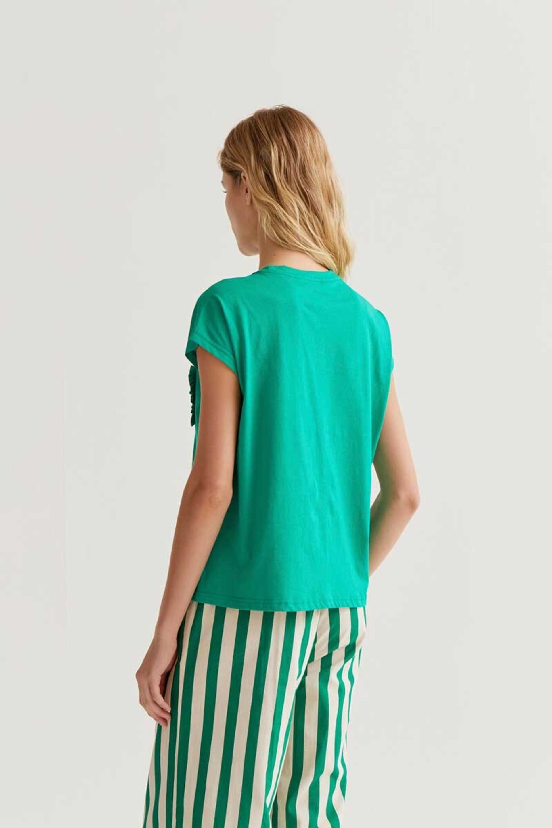 Camiseta básica 100% algodón verde compañía fantástica - 4