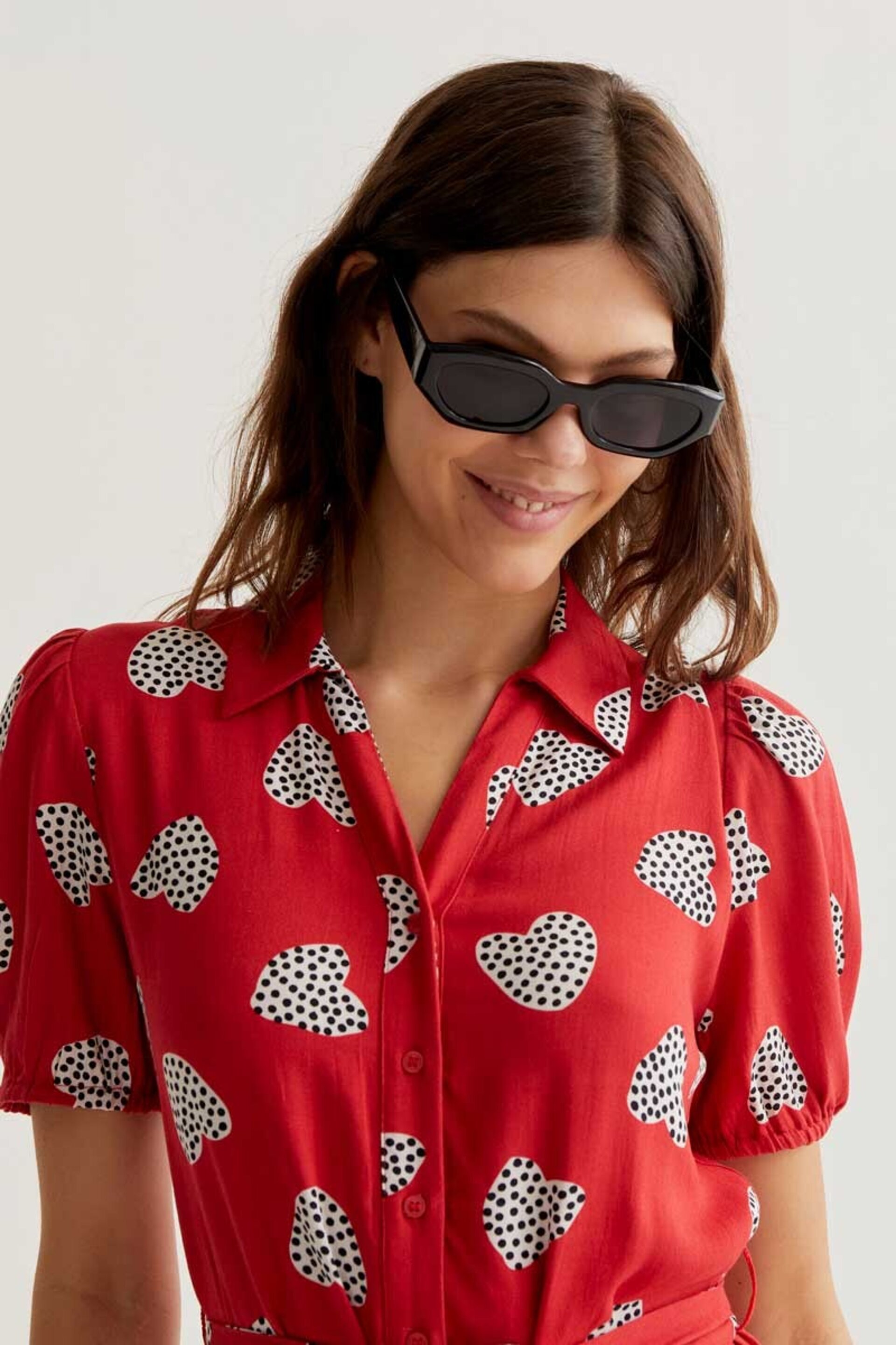 Vestido midi con estampado harmony red compañía fantástica - 2