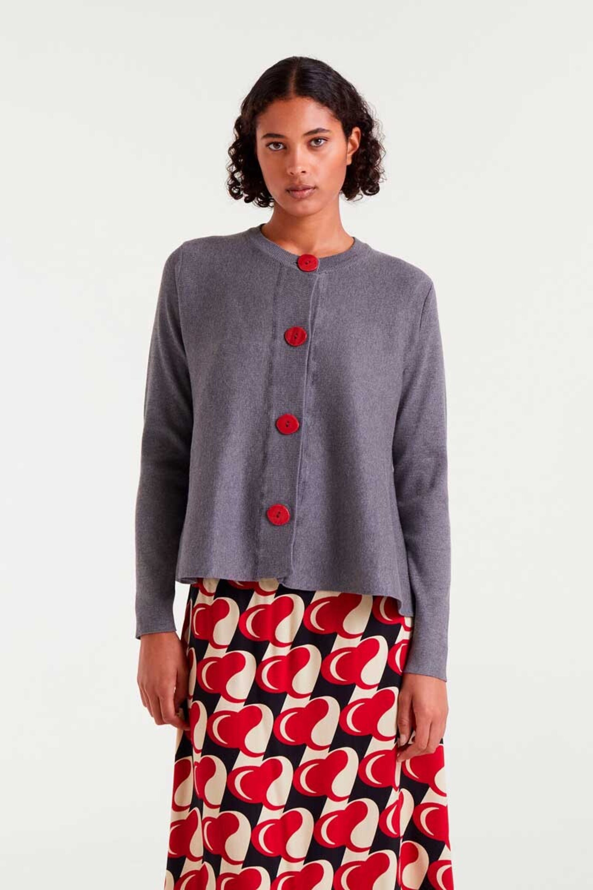 Cardigan de punto evasé gris compañía fantástica - 1