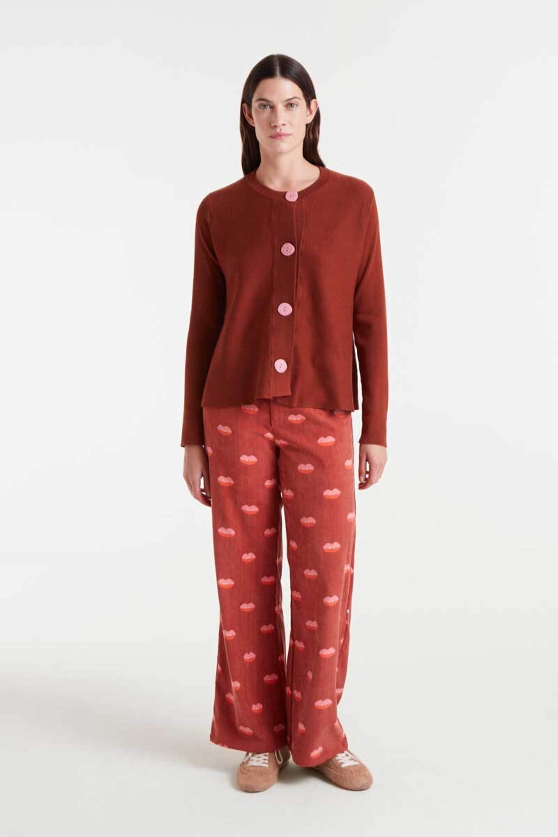 Chaqueta de punto de base color marrón compañía fantástica - 4