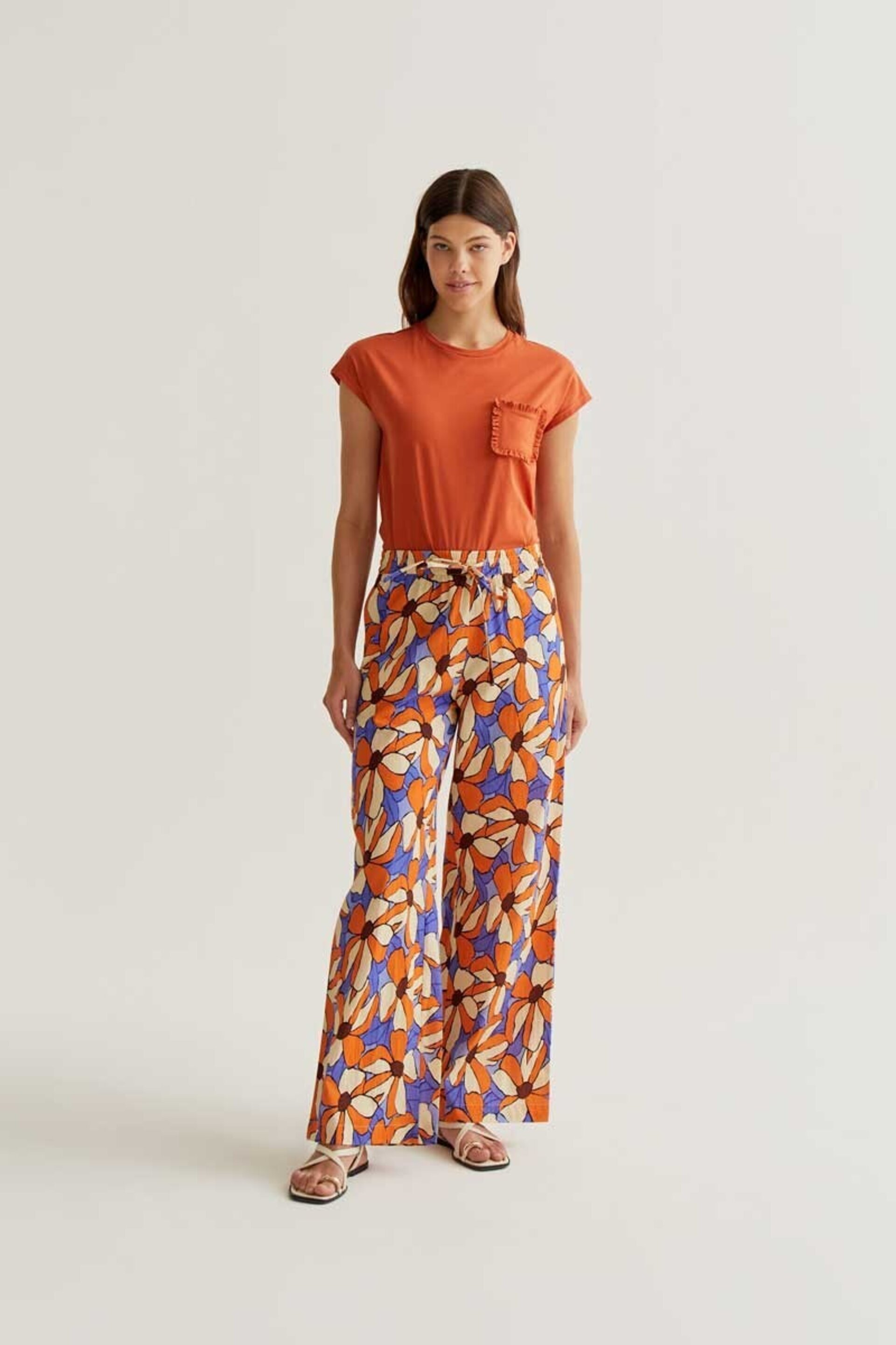 Camiseta básica 100% algodón naranja compañía fantástica - 3