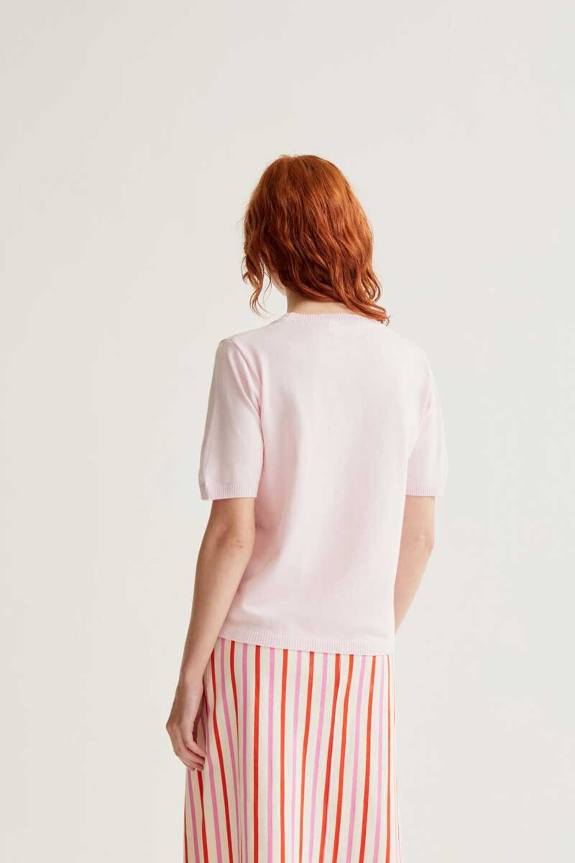 Top de punto rosa con bordado de sandía compañía fantástica - 5