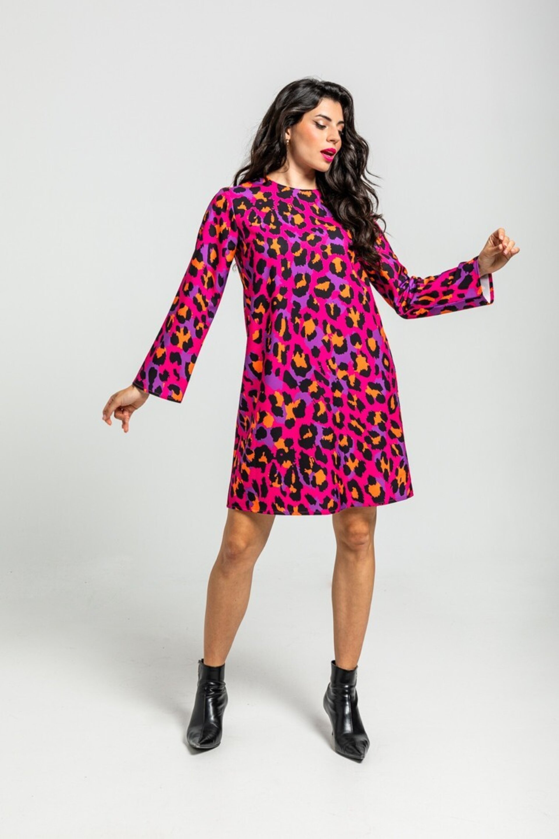 Vestido estampado animal fucsia I'm Felina de la marca Lolina - 4