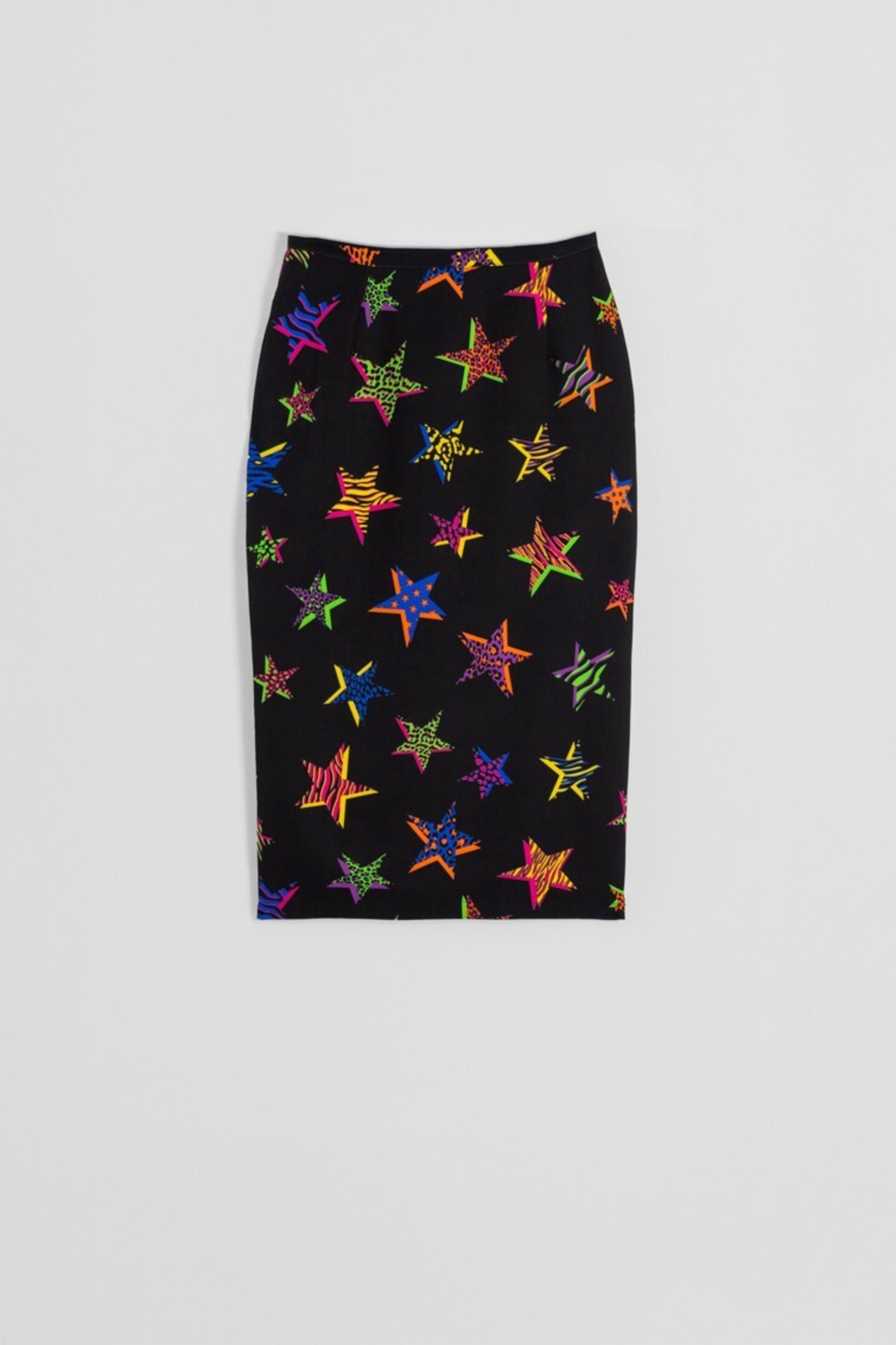 Falda tuvo cremallera espalda de estampado de estrellas con animal print de loli - 6