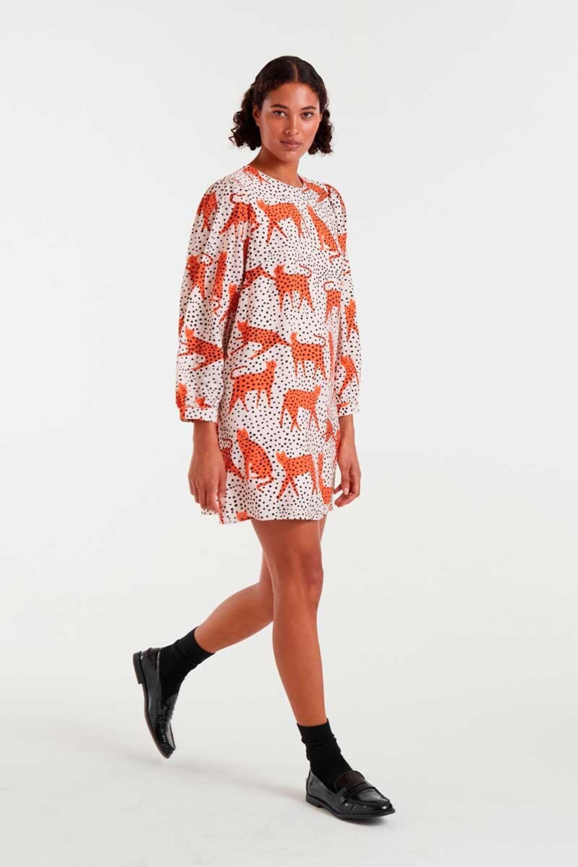 Vestido corto con estampado tano compañía fantástica - 1