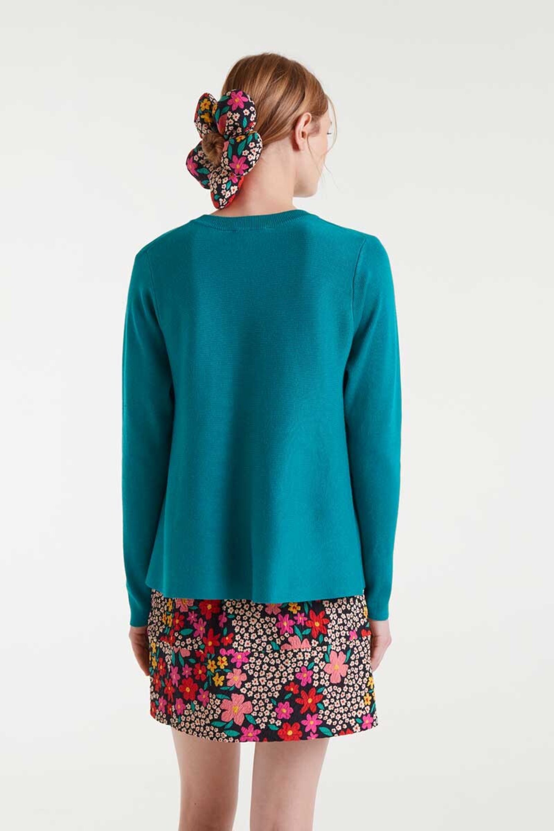 Cardigan de punto evasé verde compañía fantástica - 5