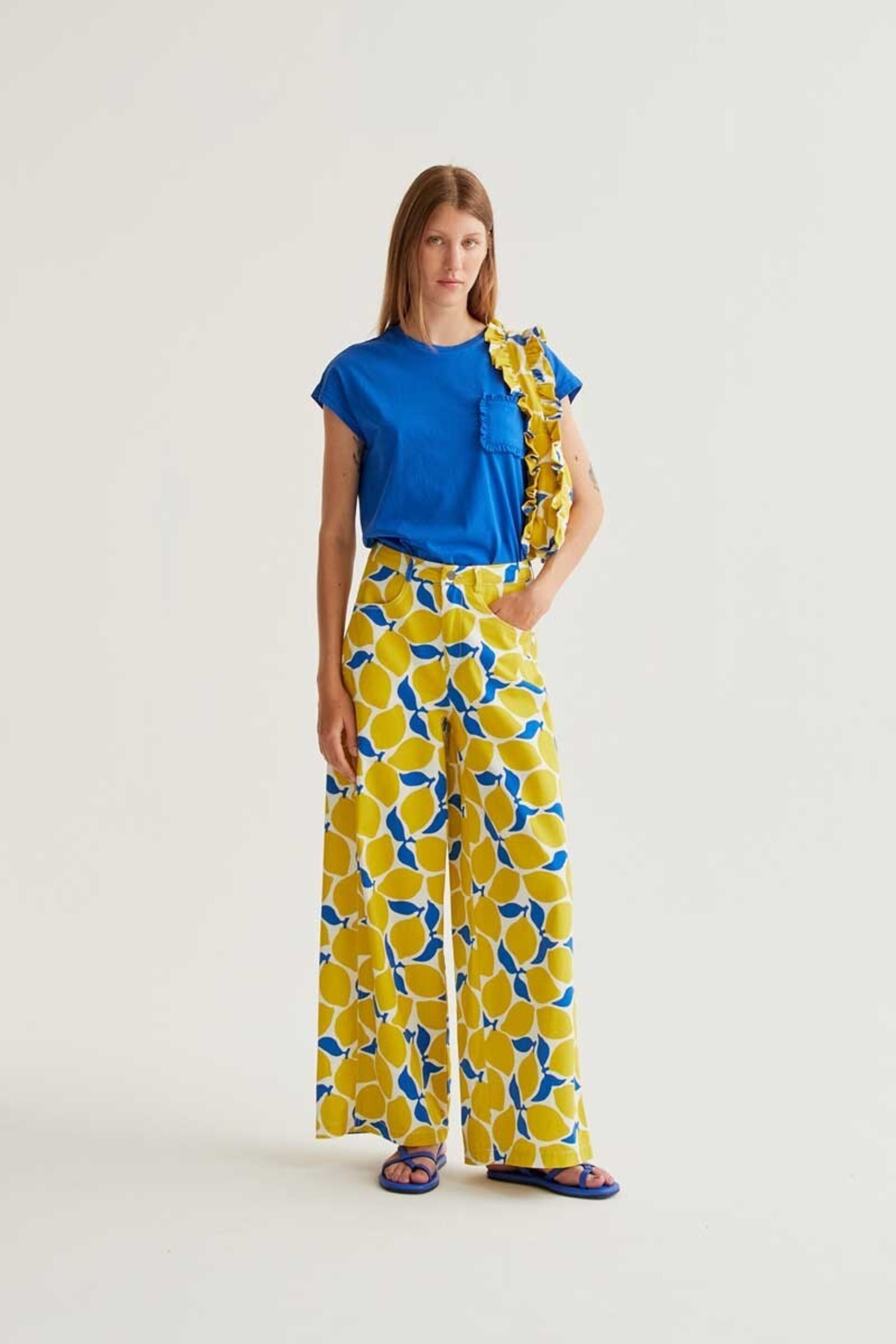 Camiseta básica 100% algodón azul compañía fantástica - 3