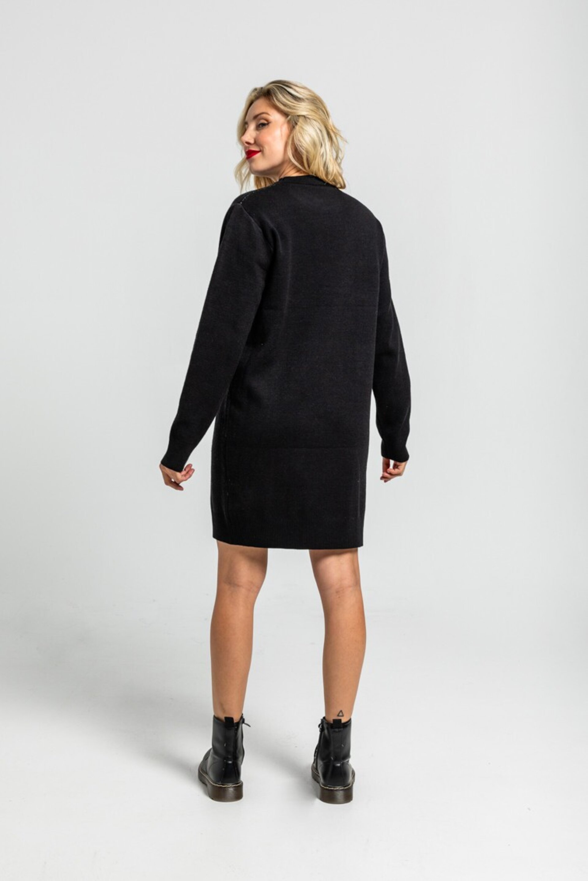 Vestido punto tejido negro con rayo let's dance lolina - 4