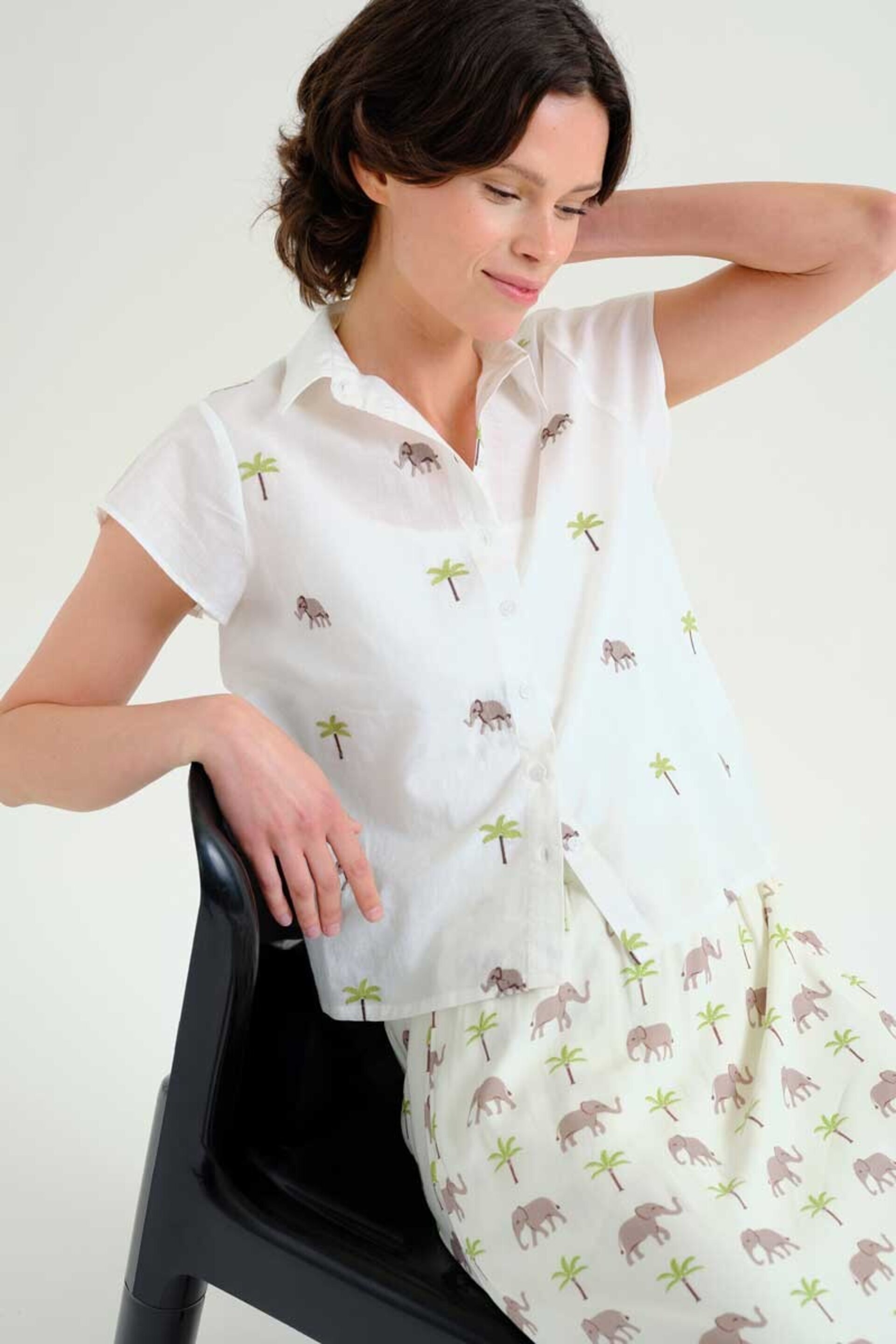Camisa con estampado elefante y palmera compañía fantástica - 3