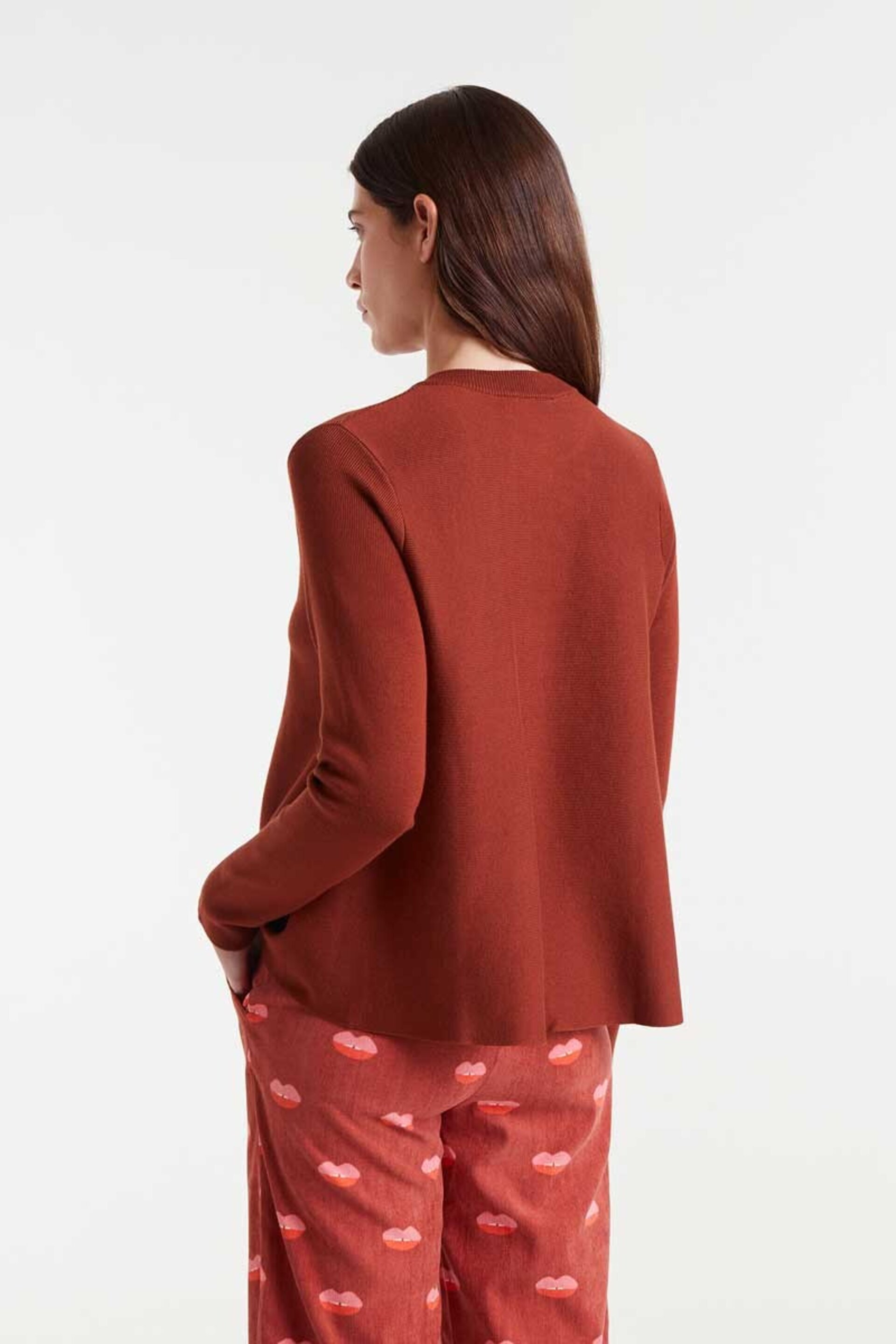 Chaqueta de punto de base color marrón compañía fantástica - 5