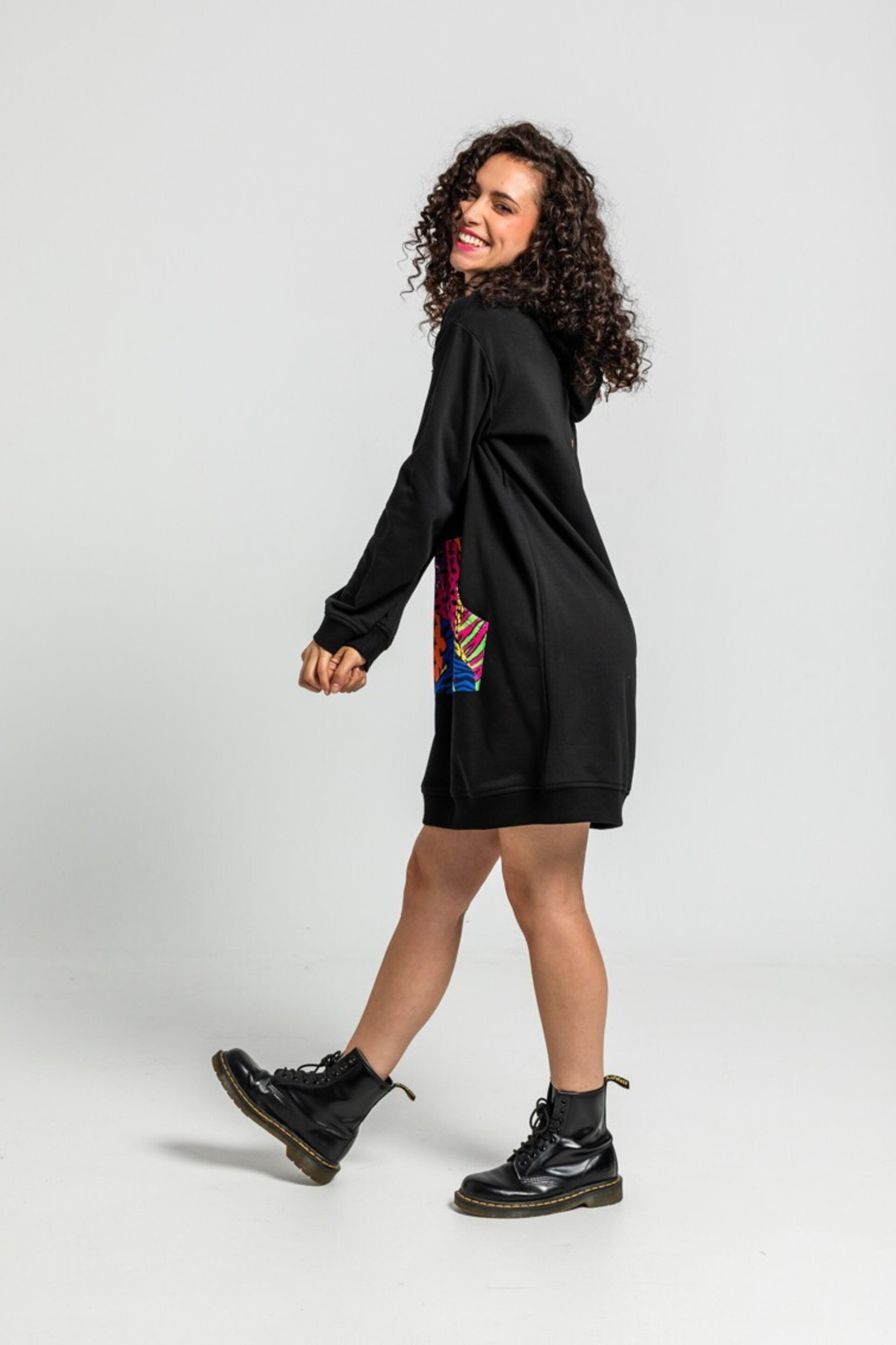Vestido sudadera de estampado variado de animal print caótica Lolina - 5