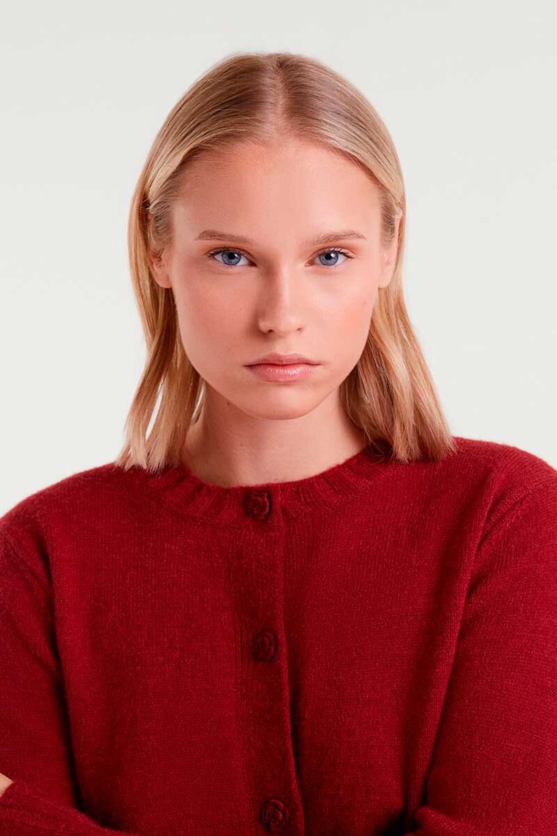 Cardigan de punto rojo compañía fantástica - 2