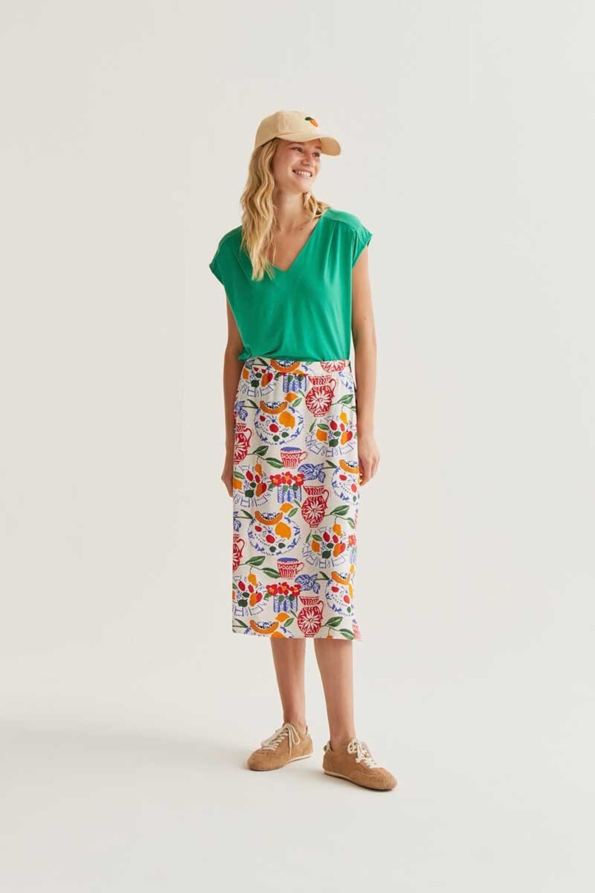 Camiseta verde manga sisa compañía fantástica - 3