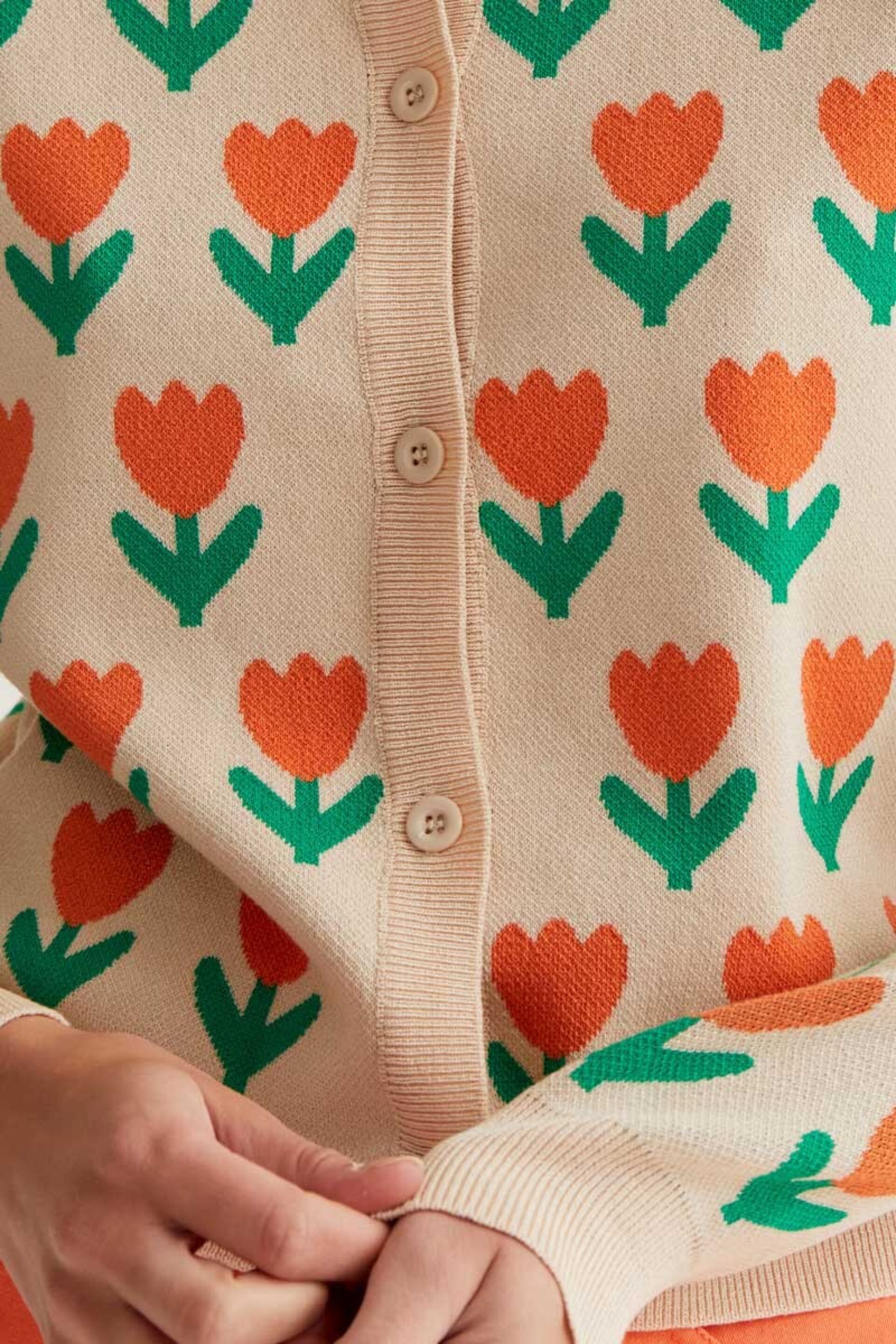 Cardigan punto con estampado Orange tulip compañía fantástica - 4