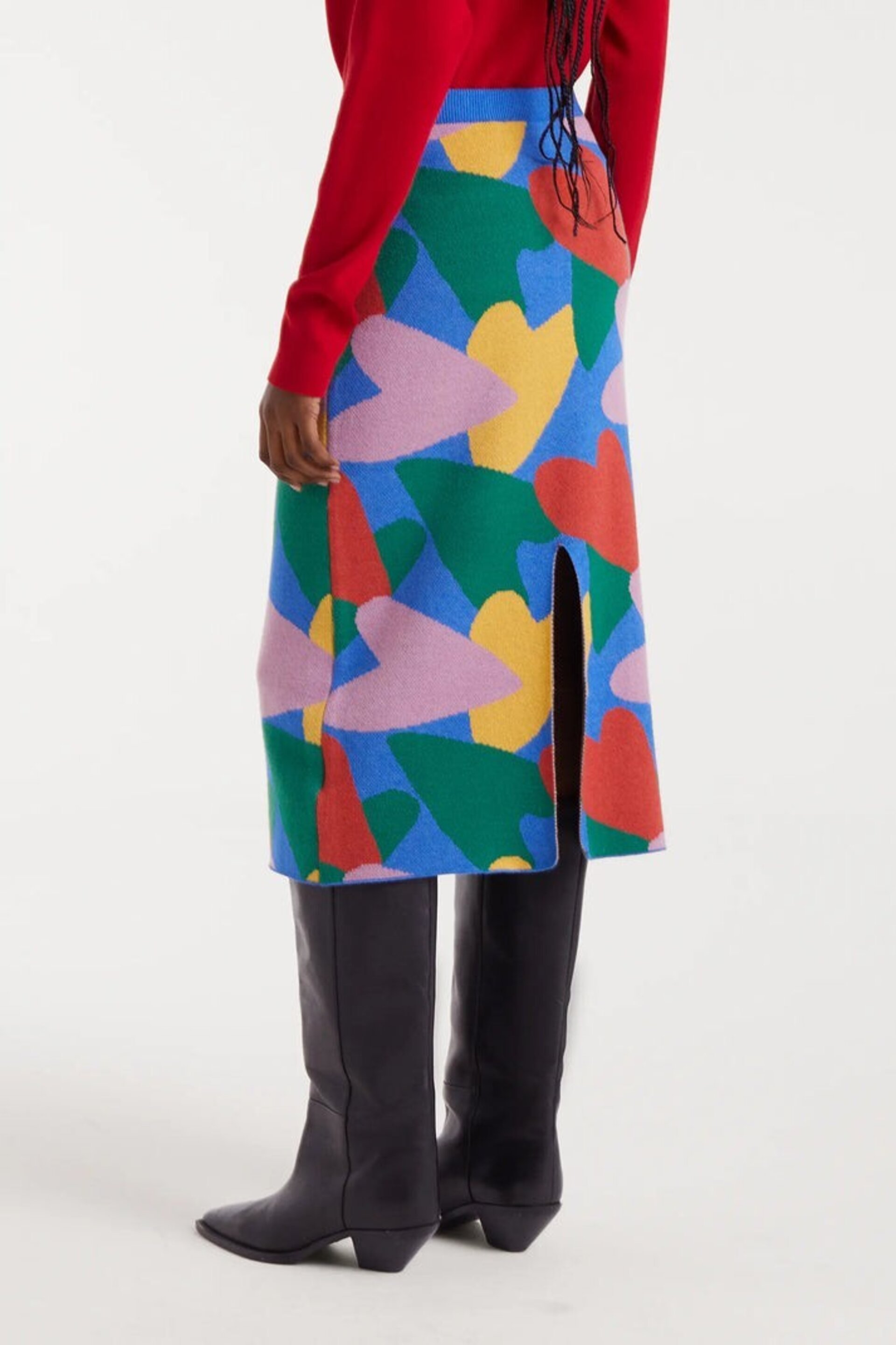 Falda midi de punto con estampado Cupido compañía fantástica - 3