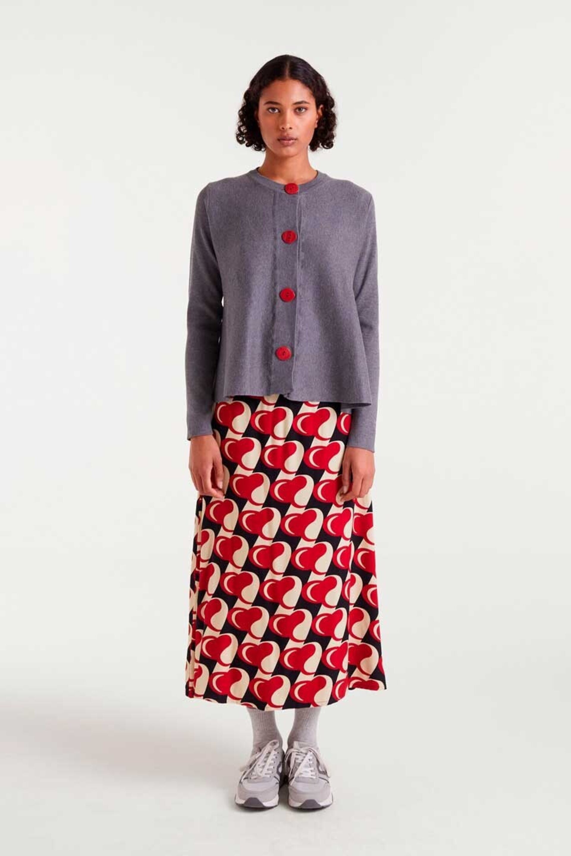 Cardigan de punto evasé gris compañía fantástica - 3