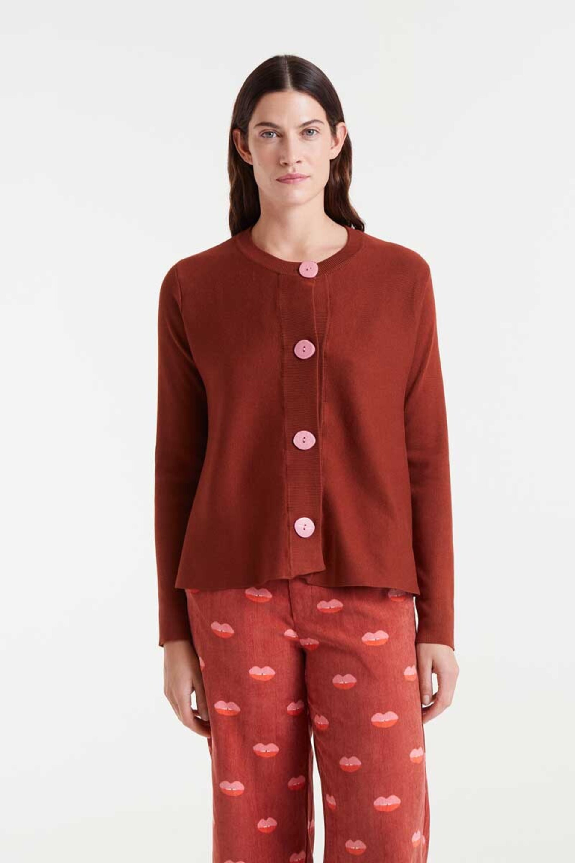 Chaqueta de punto de base color marrón compañía fantástica - 1