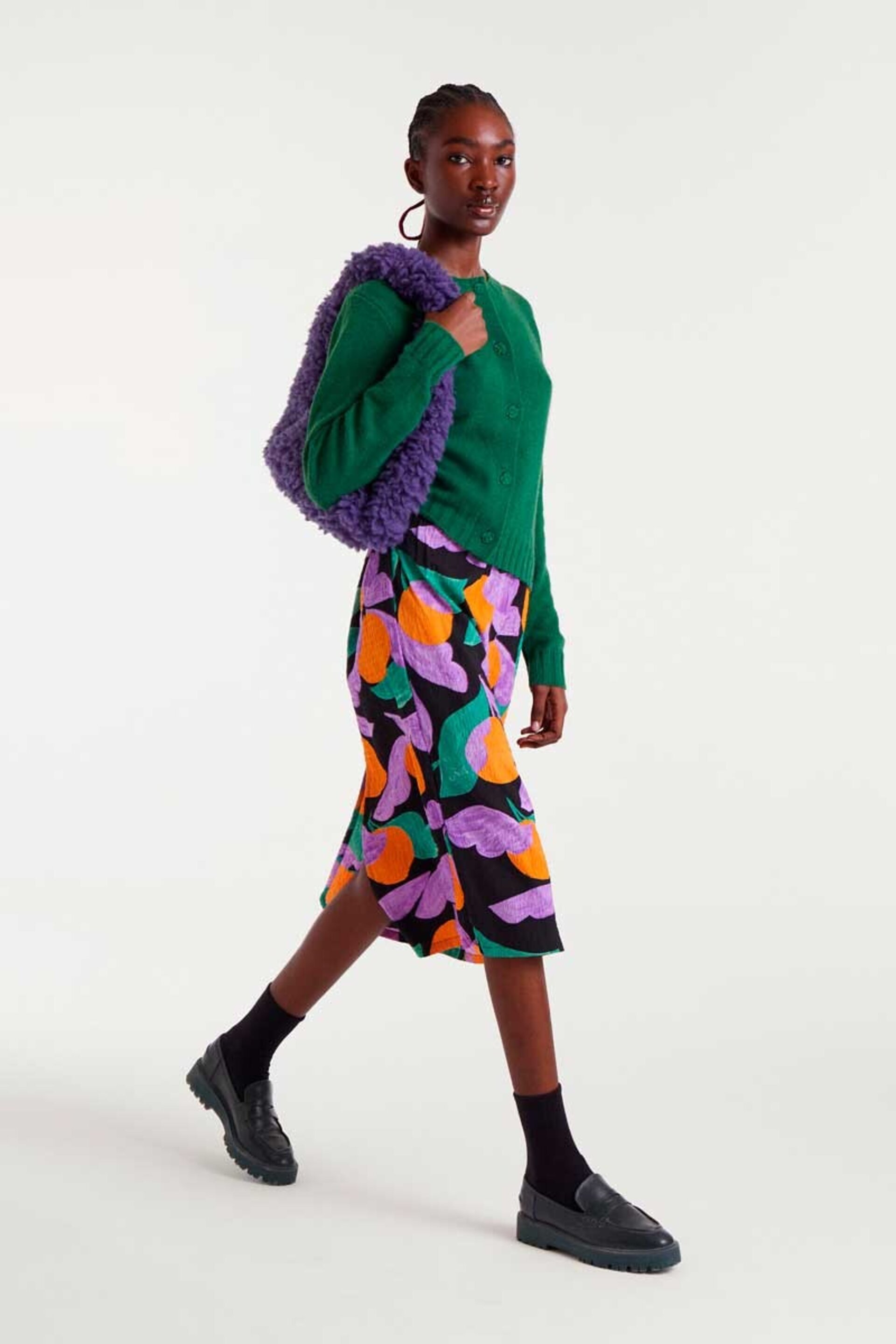 Falda midi con estampado apricot compañía fantástica - 3