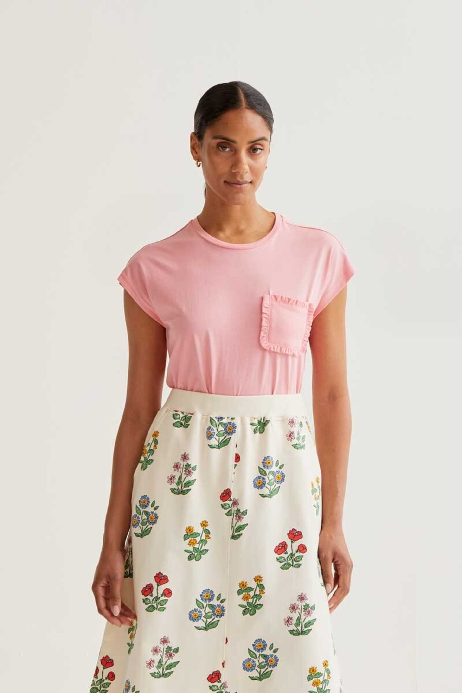 Camiseta básica 100% algodón rosa compañía fantástica - 5