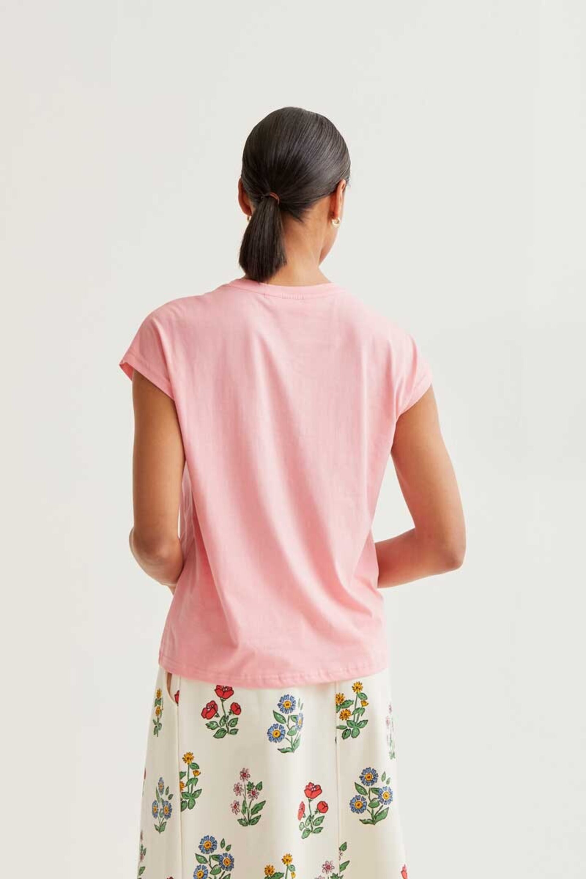 Camiseta básica 100% algodón rosa compañía fantástica - 3