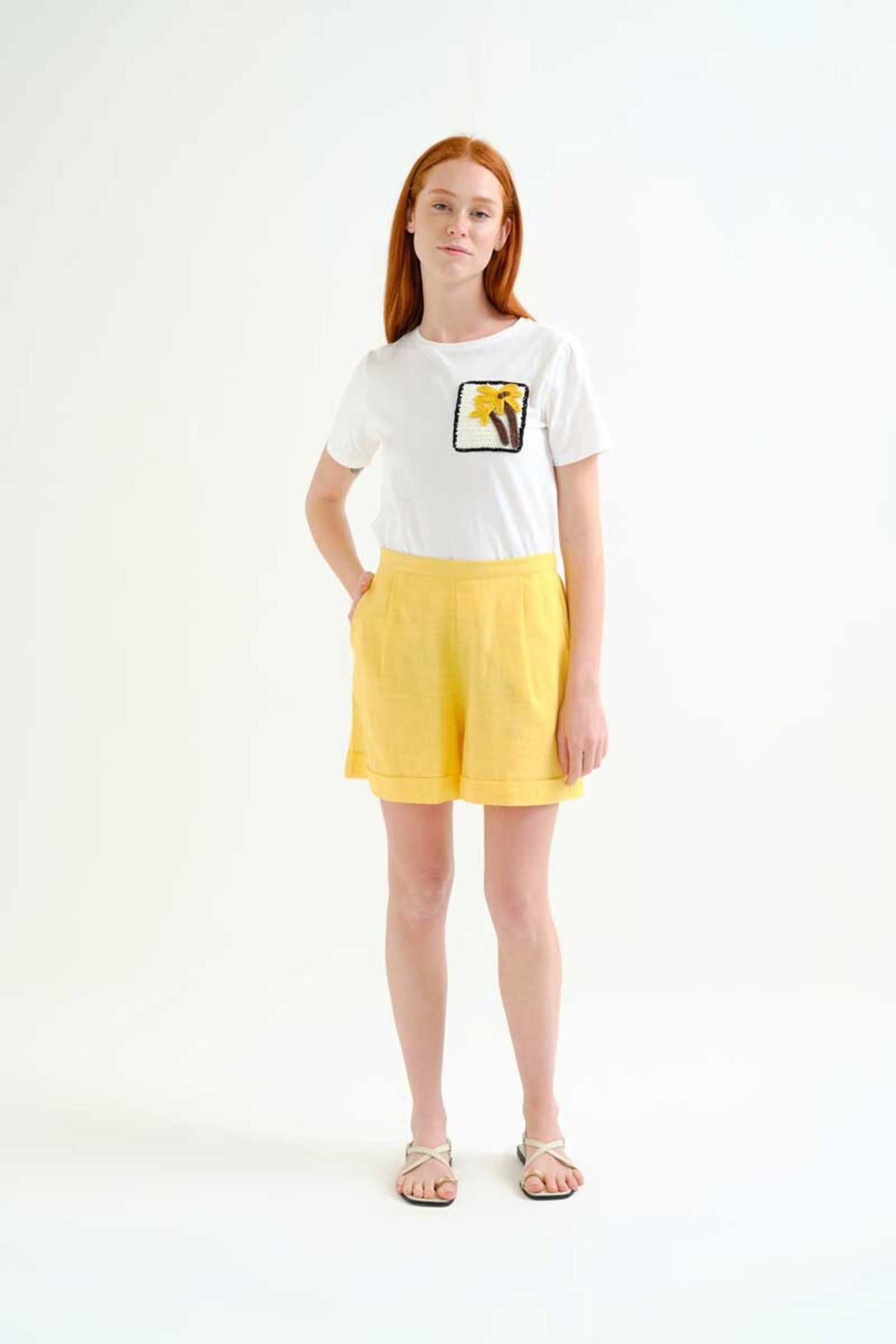 Camiseta 100% algodón con palmera bordada compañía fantástica - 3