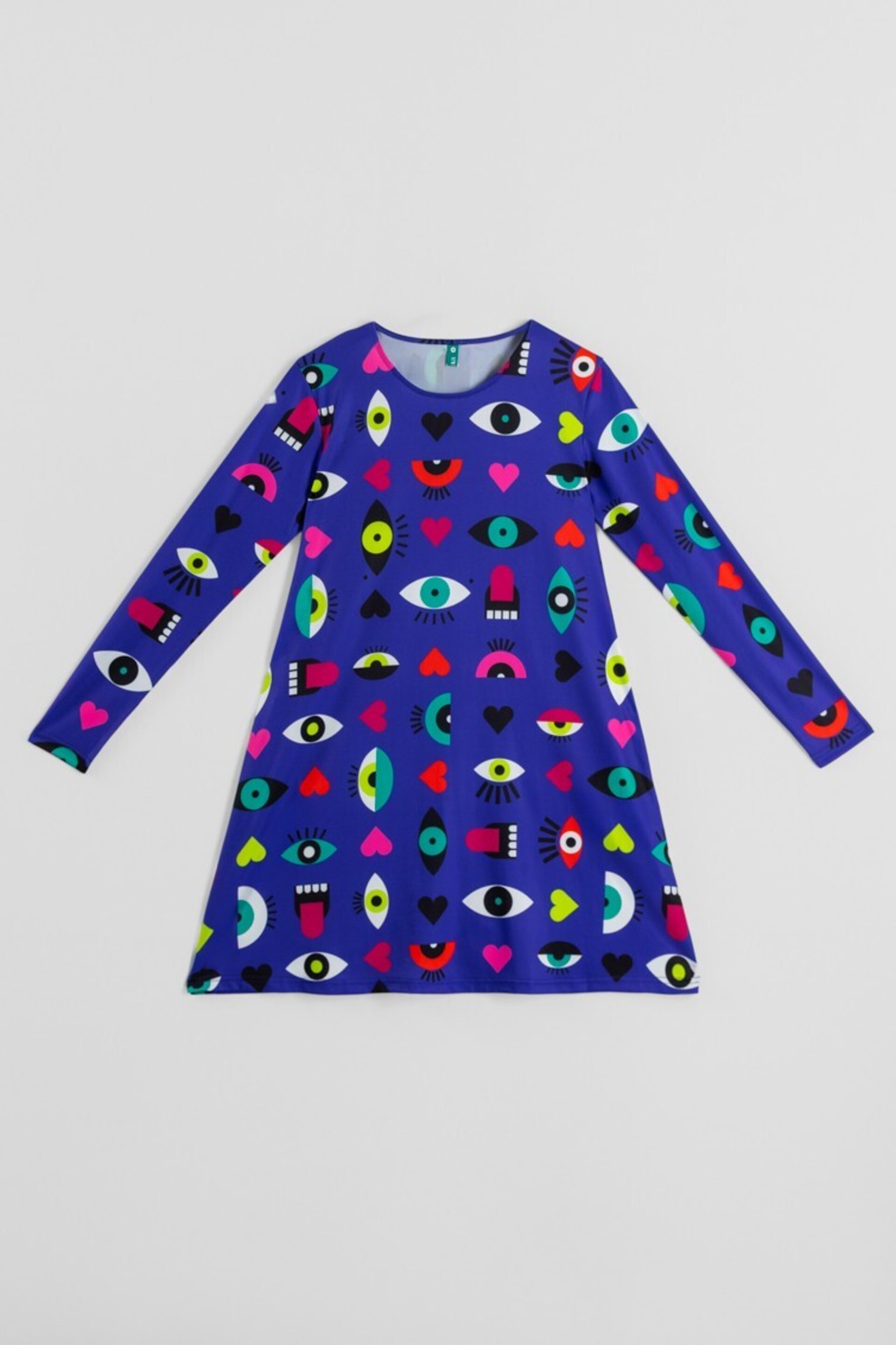 Vestido corte A de ojos corazones y bocas love yourself de Lolina - 8