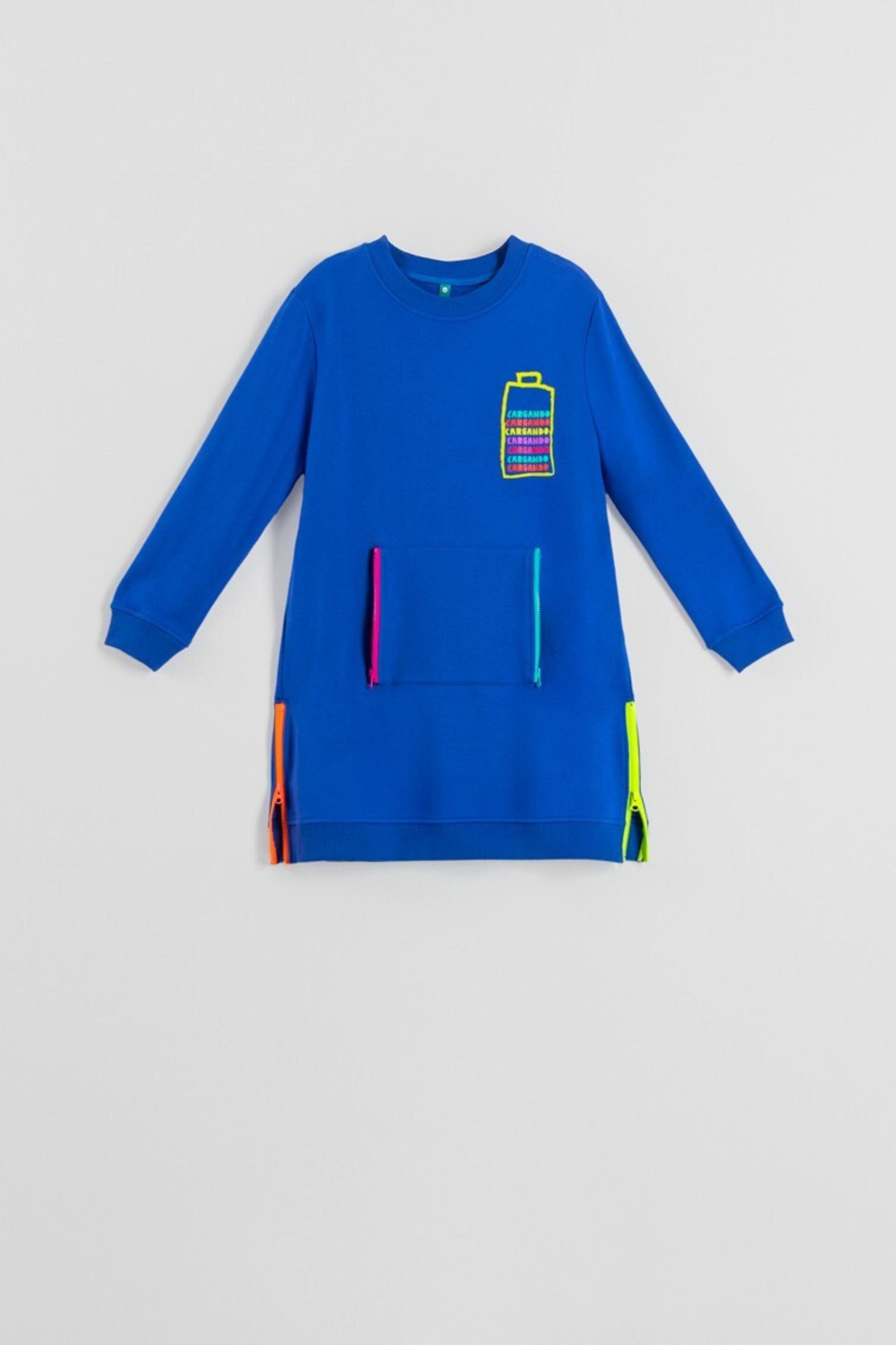 Vestido sudadera cremalleras de garabatos de robots multicolor de Lolina - 10