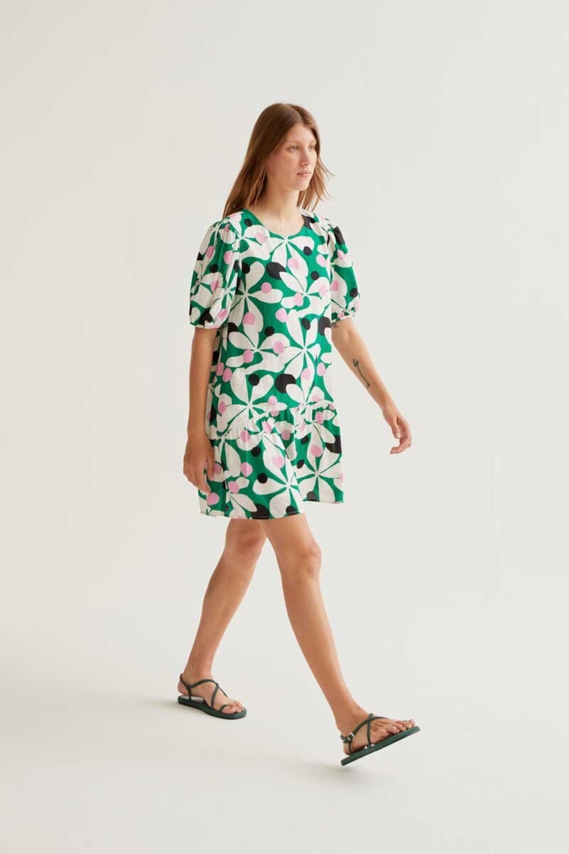 Vestido corto con estampado Hosta compañía fantástica - 2