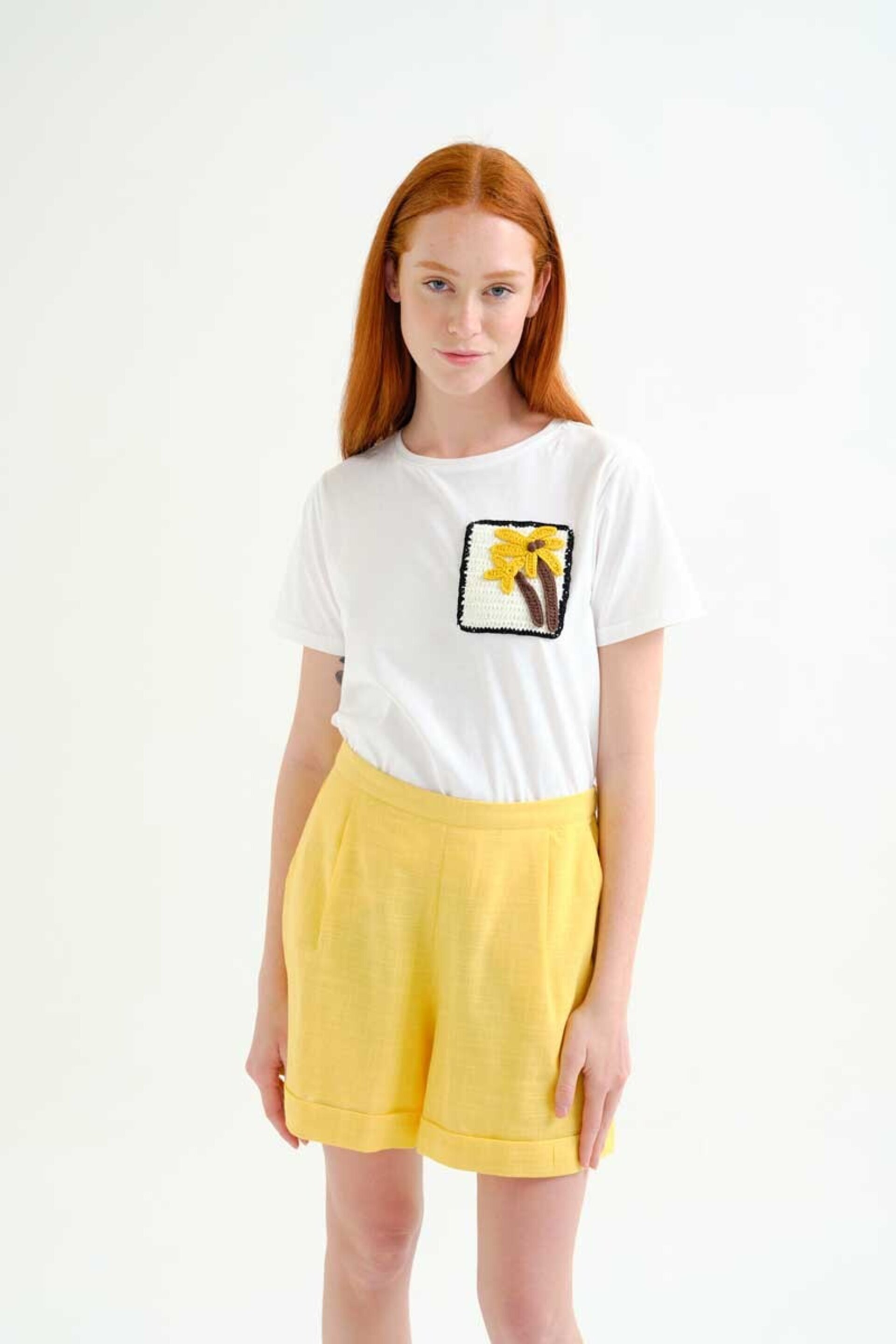 Camiseta 100% algodón con palmera bordada compañía fantástica - 1