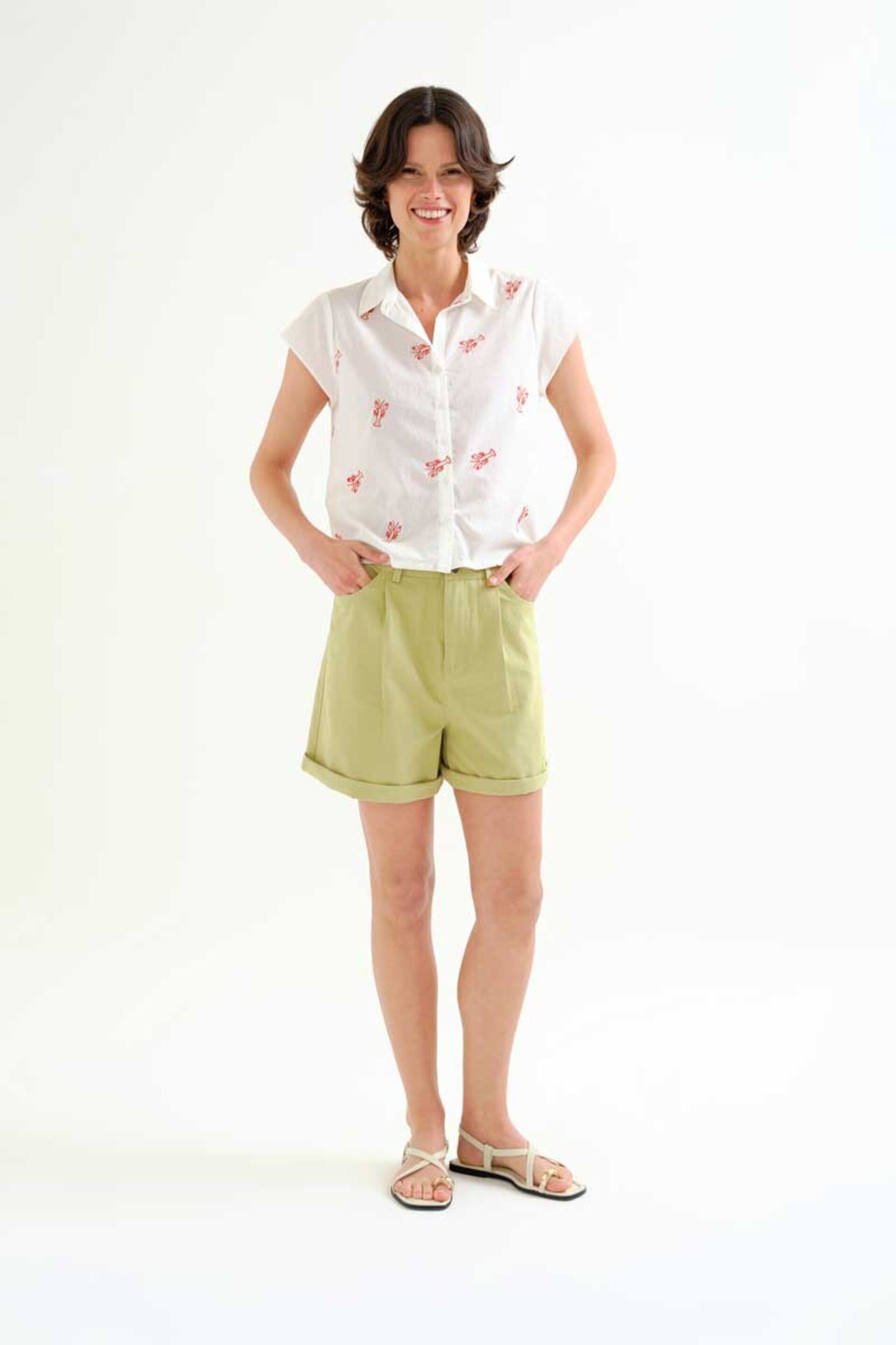 Camisa con bordado de langosta roja compañía fantástica - 3